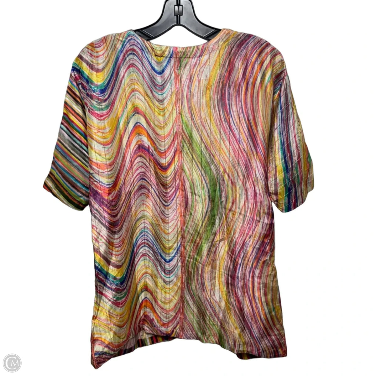 Top Short Sleeve By Saundh In Striped Pattern, Size: L
