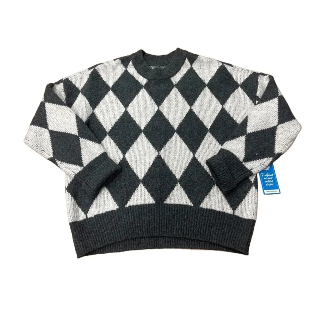 Sweater By Abercrombie And Fitch In Cream & Grey, Size: M