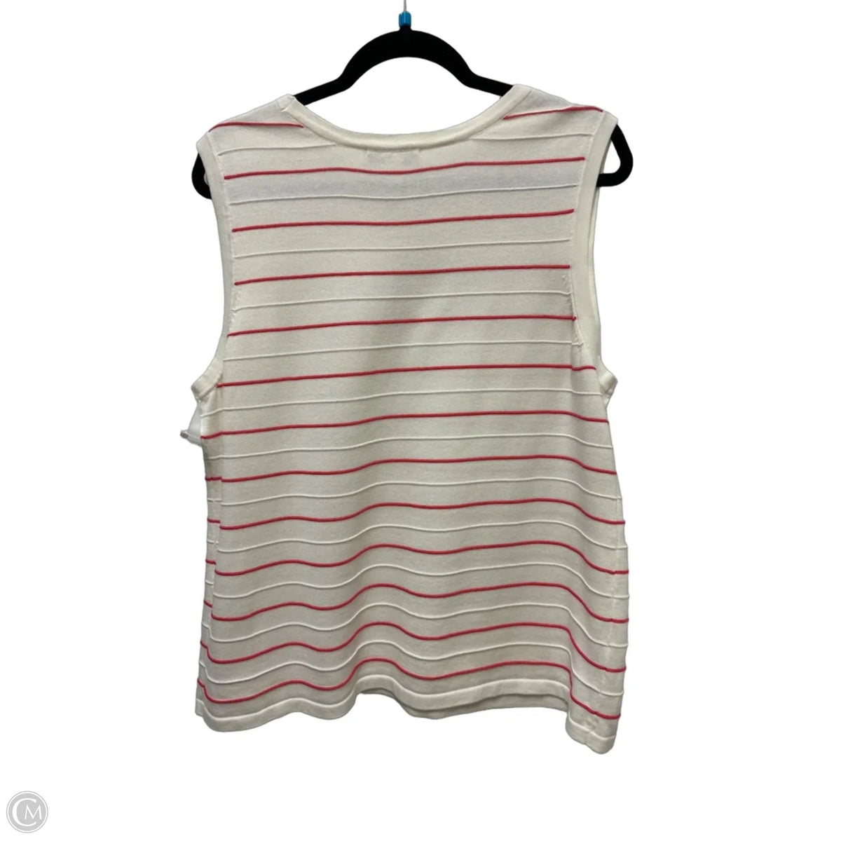 Top Sleeveless By Cj Banks In Red & White, Size: 1x