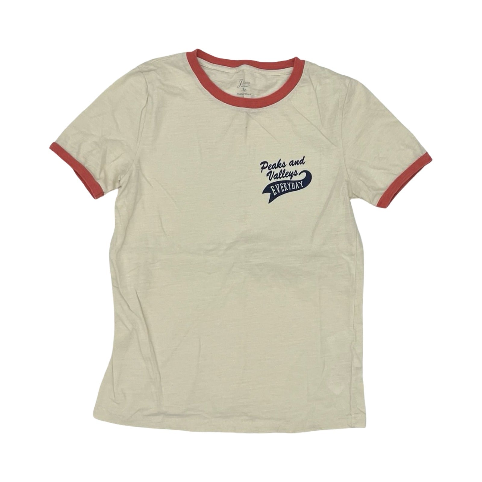 Top Ss By J. Crew In Cream & Orange, Size:Xs