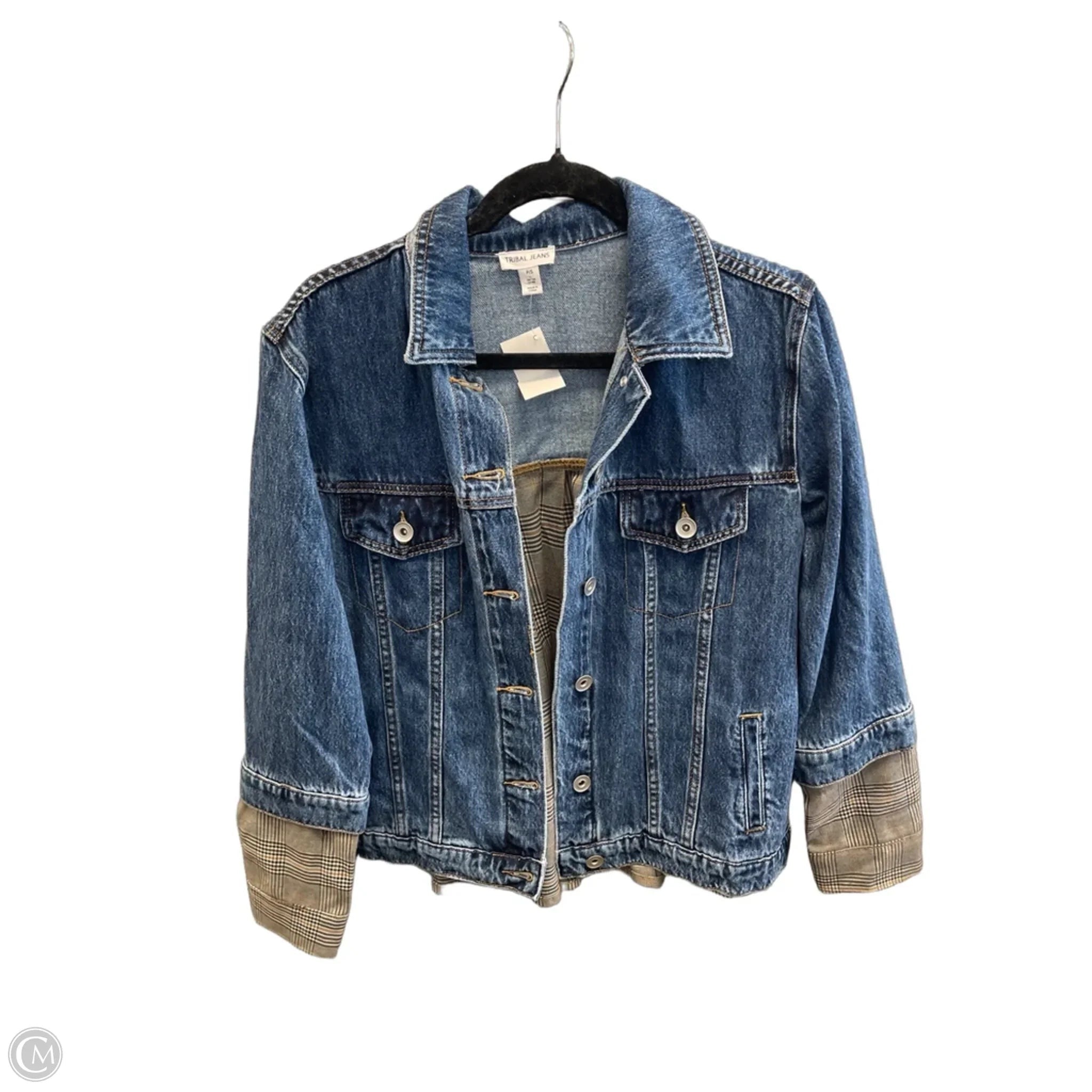 Jacket Denim By Tribal In Blue Denim, Size: S