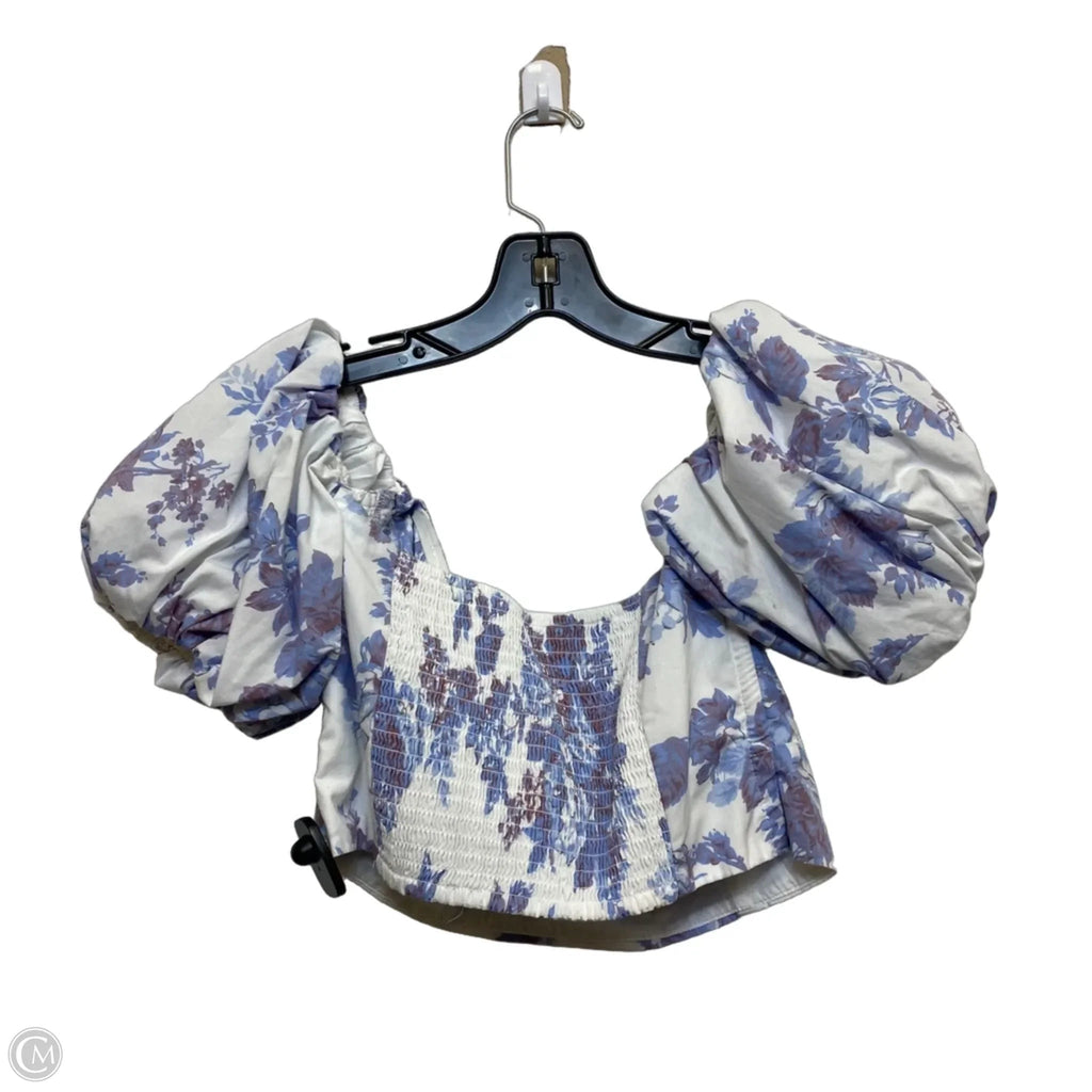 Top Short Sleeve By Abercrombie And Fitch In Blue & White, Size: M