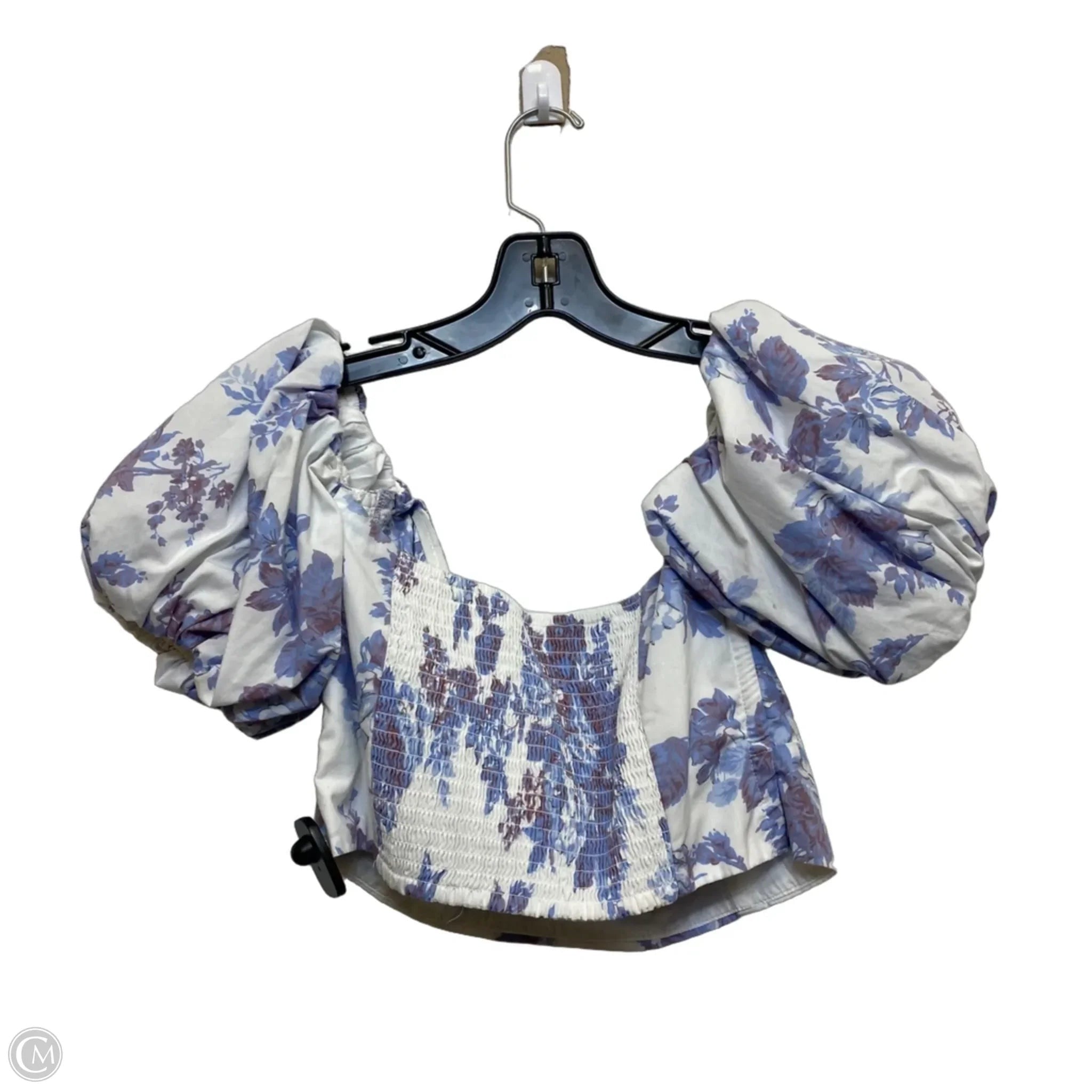 Top Short Sleeve By Abercrombie And Fitch In Blue & White, Size: M