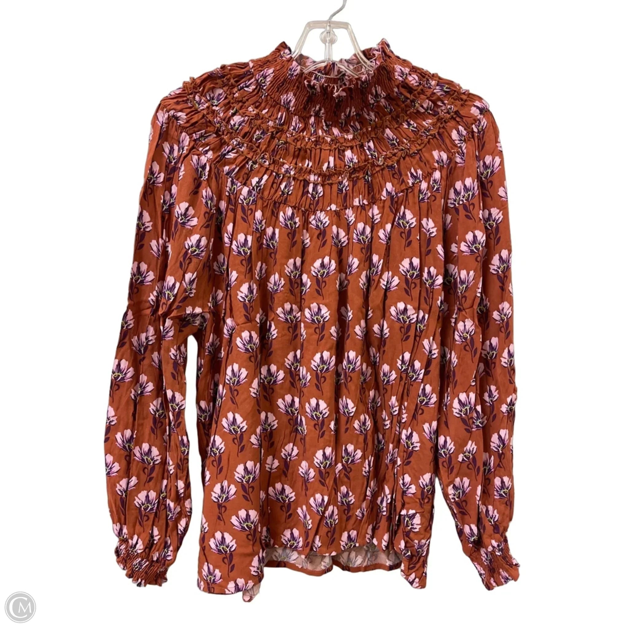 Top Long Sleeve By Bohme In Brown, Size: M
