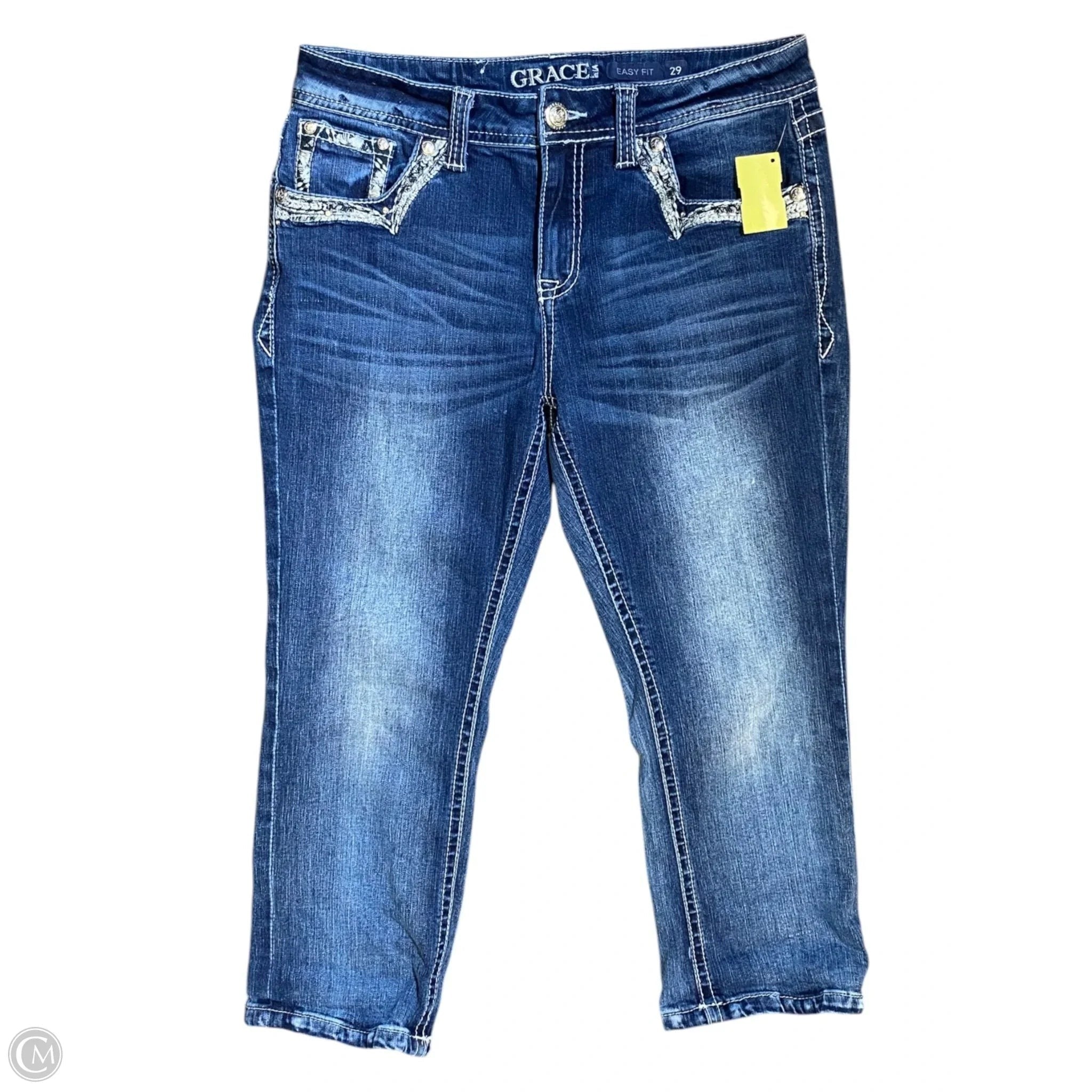 Capris By Grace In Blue Denim, Size: 8