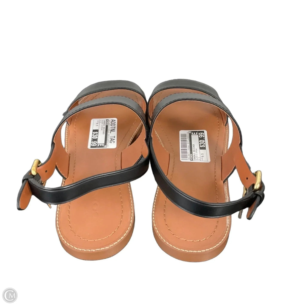 Sandals Designer By Coach In Black & Brown, Size: 9.5