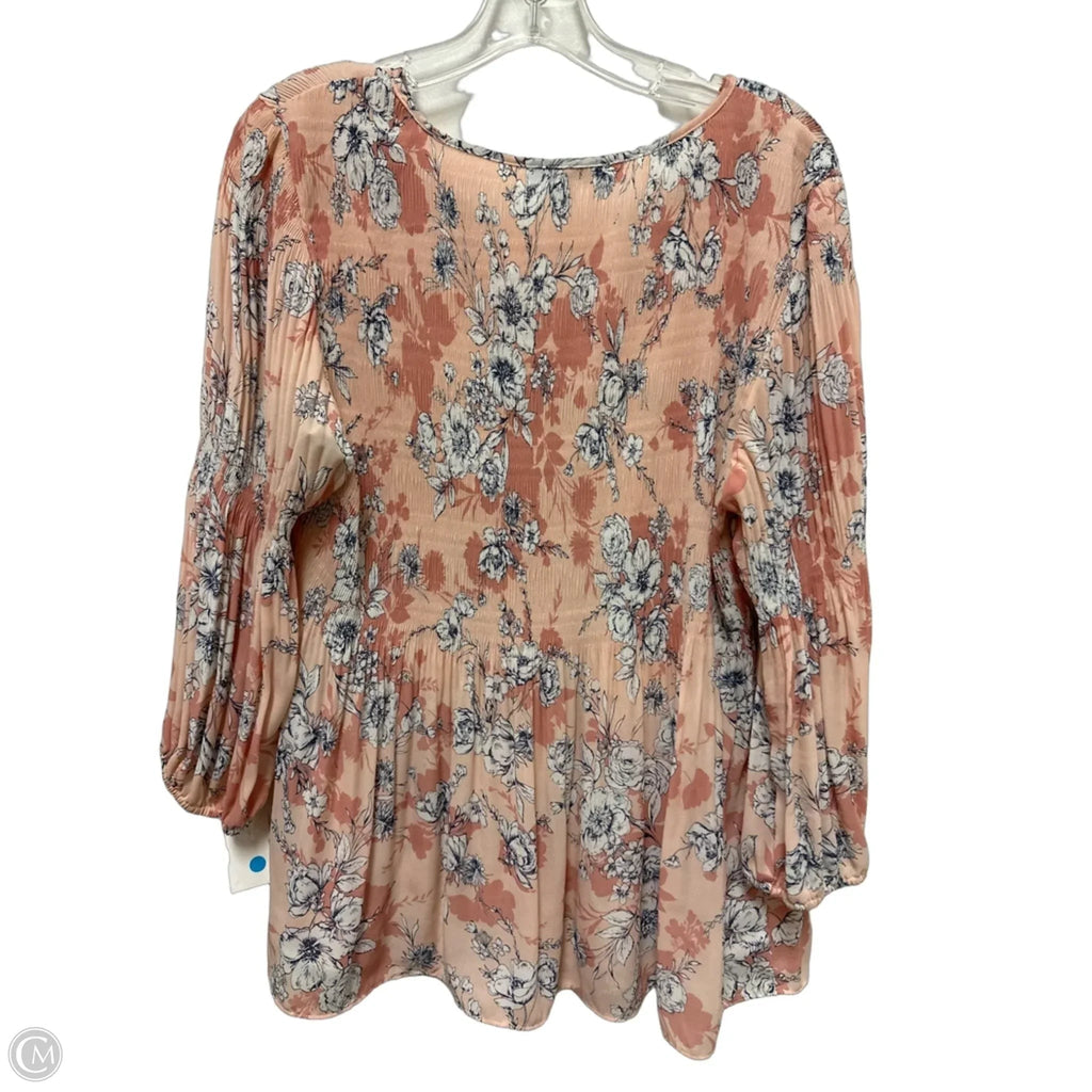 Top Long Sleeve By Floral & Ivy In Floral Print, Size: Xl