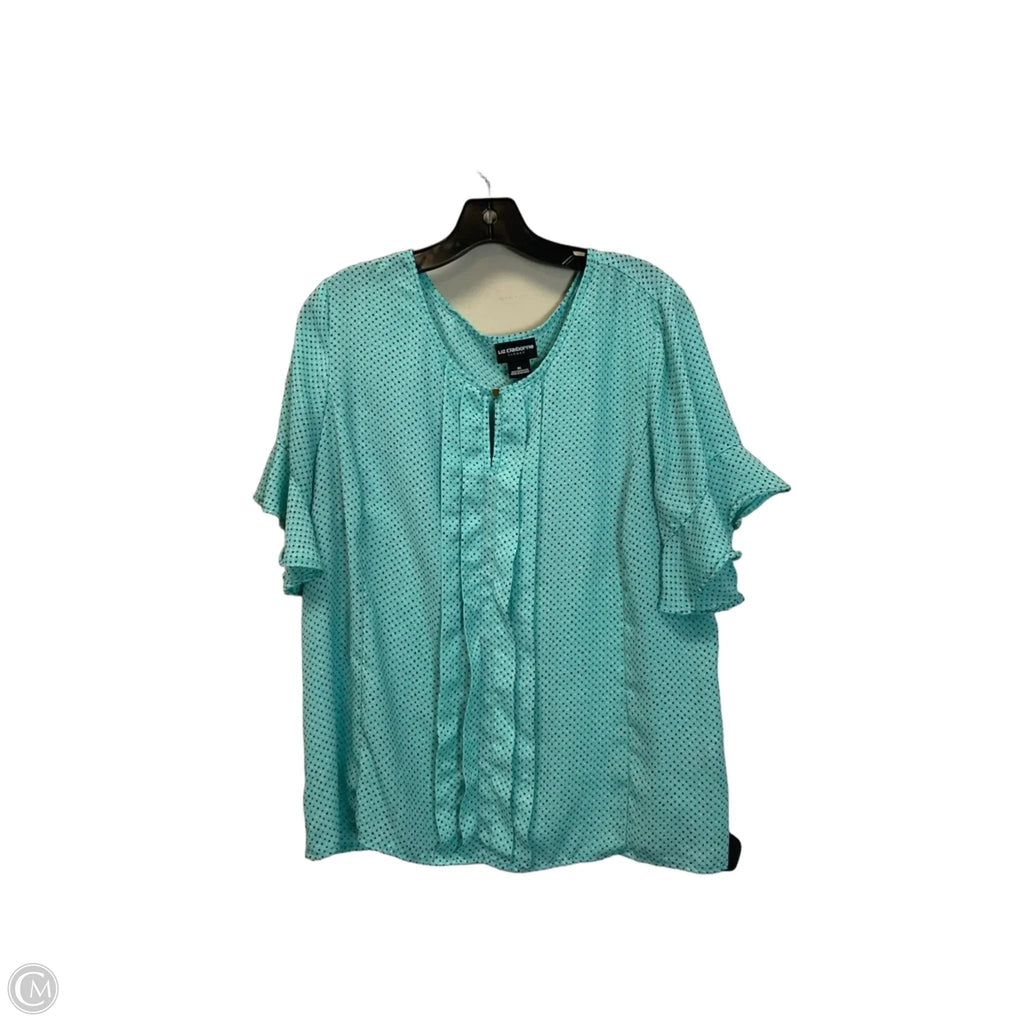 Top Short Sleeve By Liz Claiborne In Green, Size: Xl