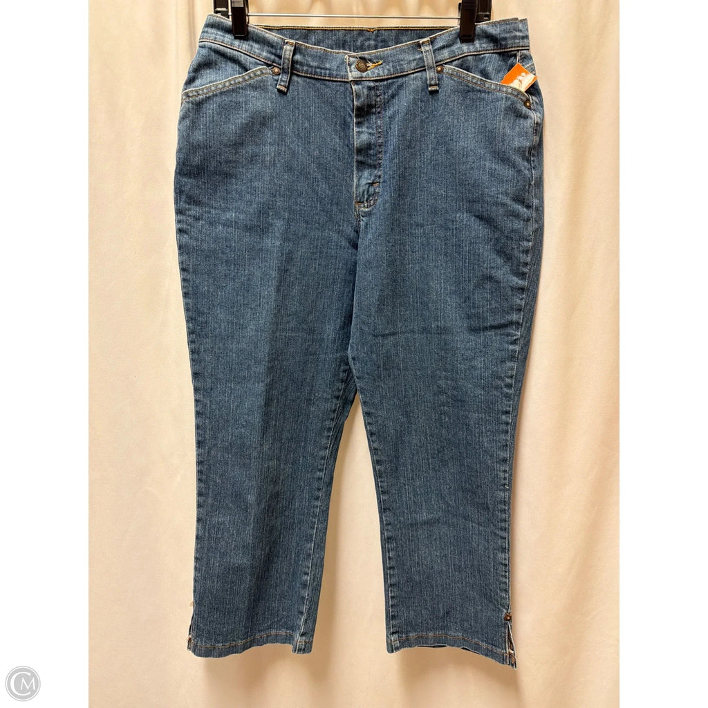 Jeans Cropped By Riders In Blue Denim, Size: 16