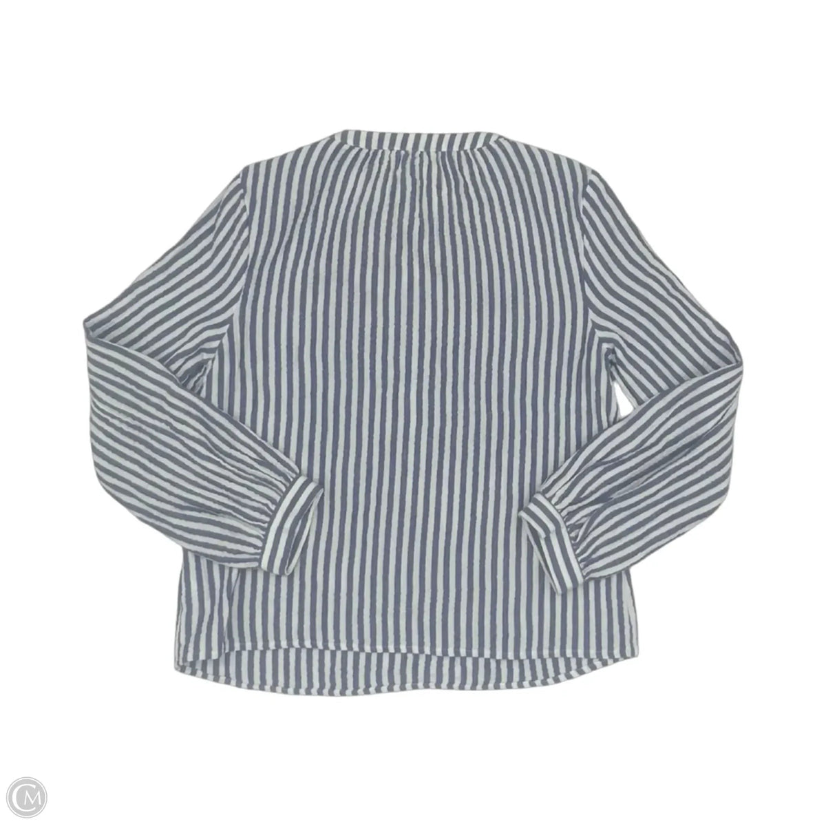 Blouse Long Sleeve By Universal Thread In Blue & White, Size: S