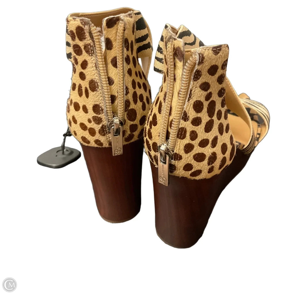 Sandals Heels Wedge By Jessica Simpson In Animal Print, Size: 9.5