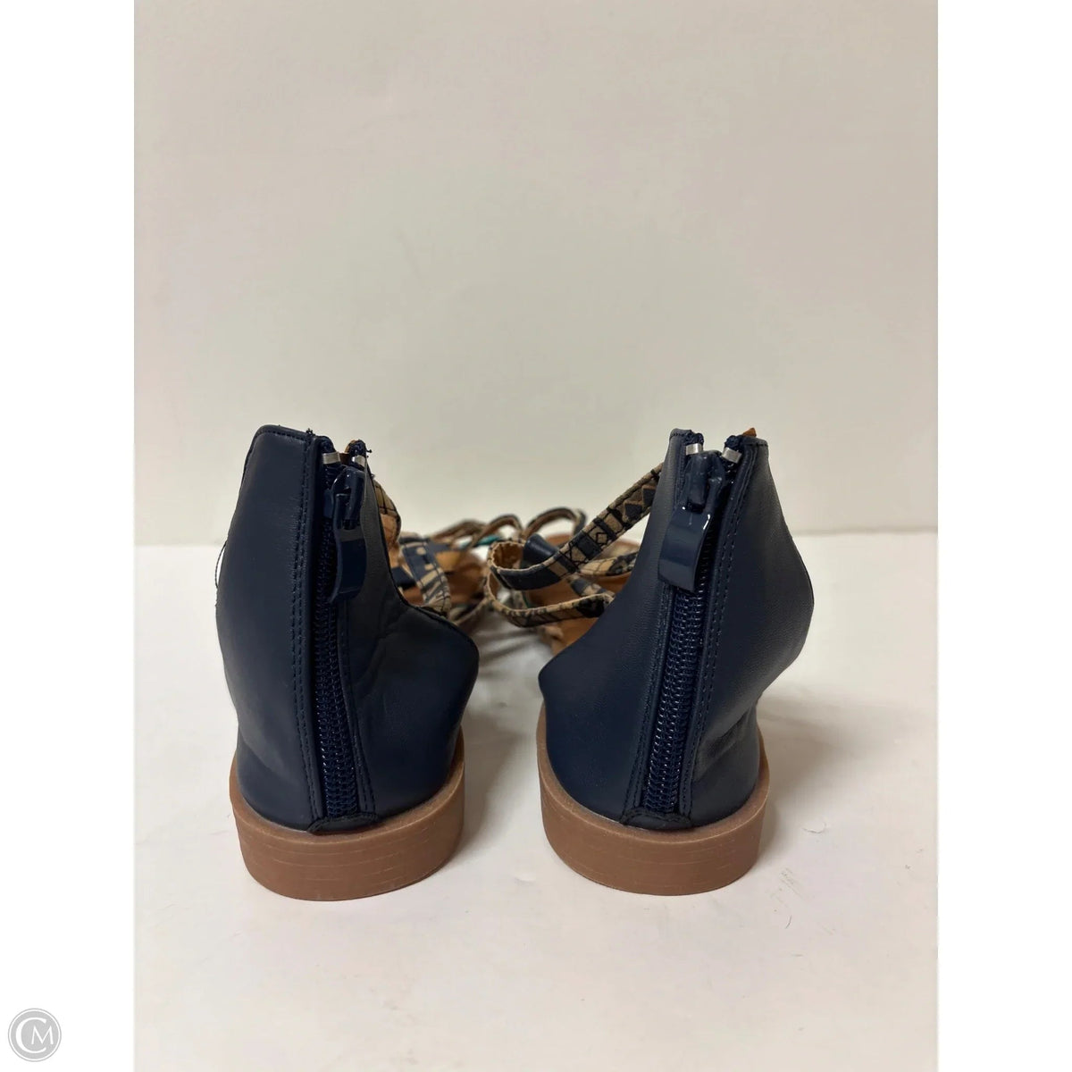 Sandals Flats By Clothes Mentor In Navy, Size: 9.5