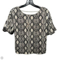 Low Back Sequin Top Short Sleeve By Fate In Snakeskin Print, Size: S