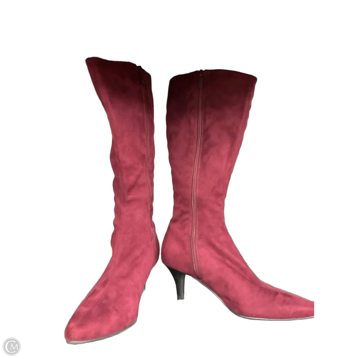 Boots Knee Heels By Impo In Maroon, Size: 9