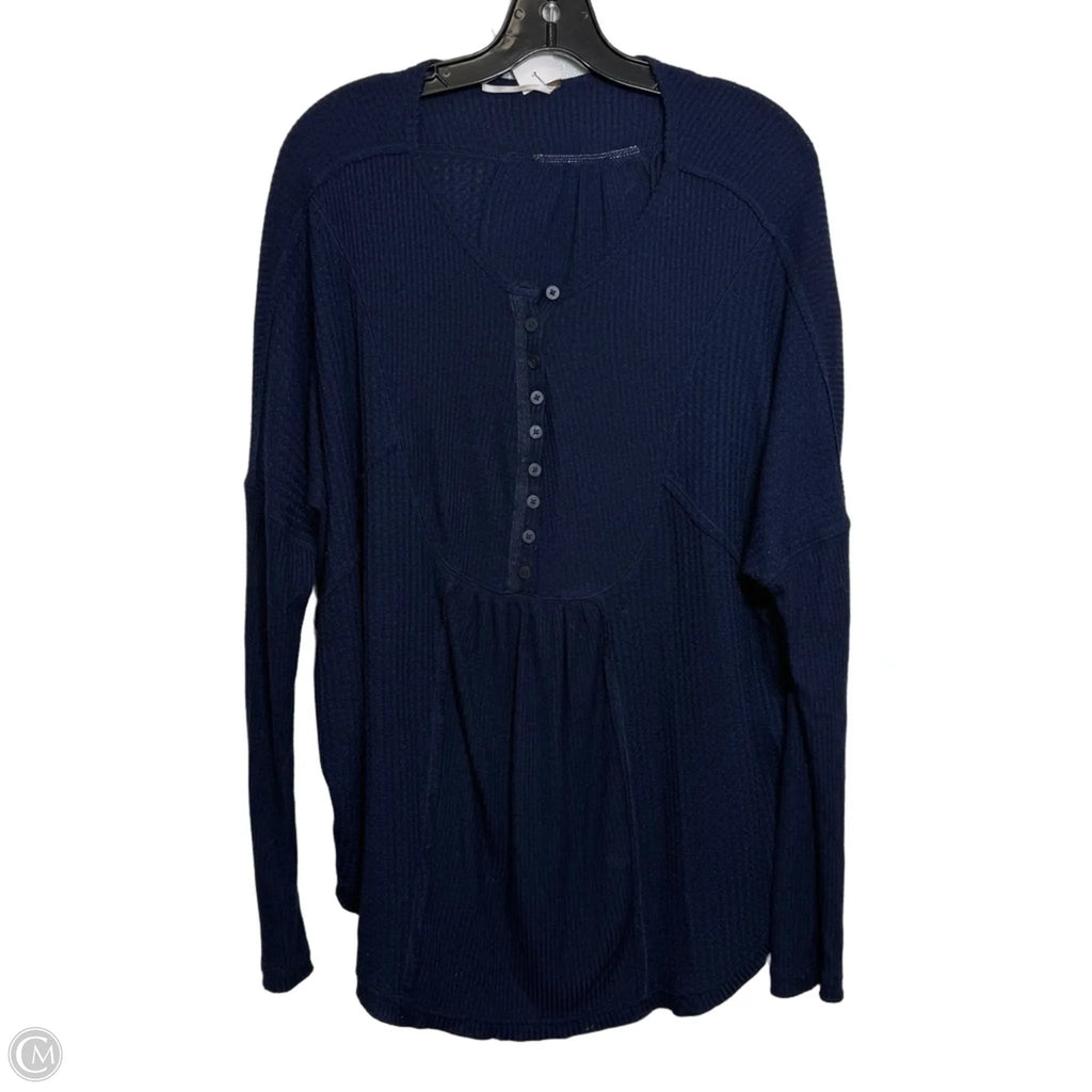 Top Long Sleeve By Free People In Navy, Size: L