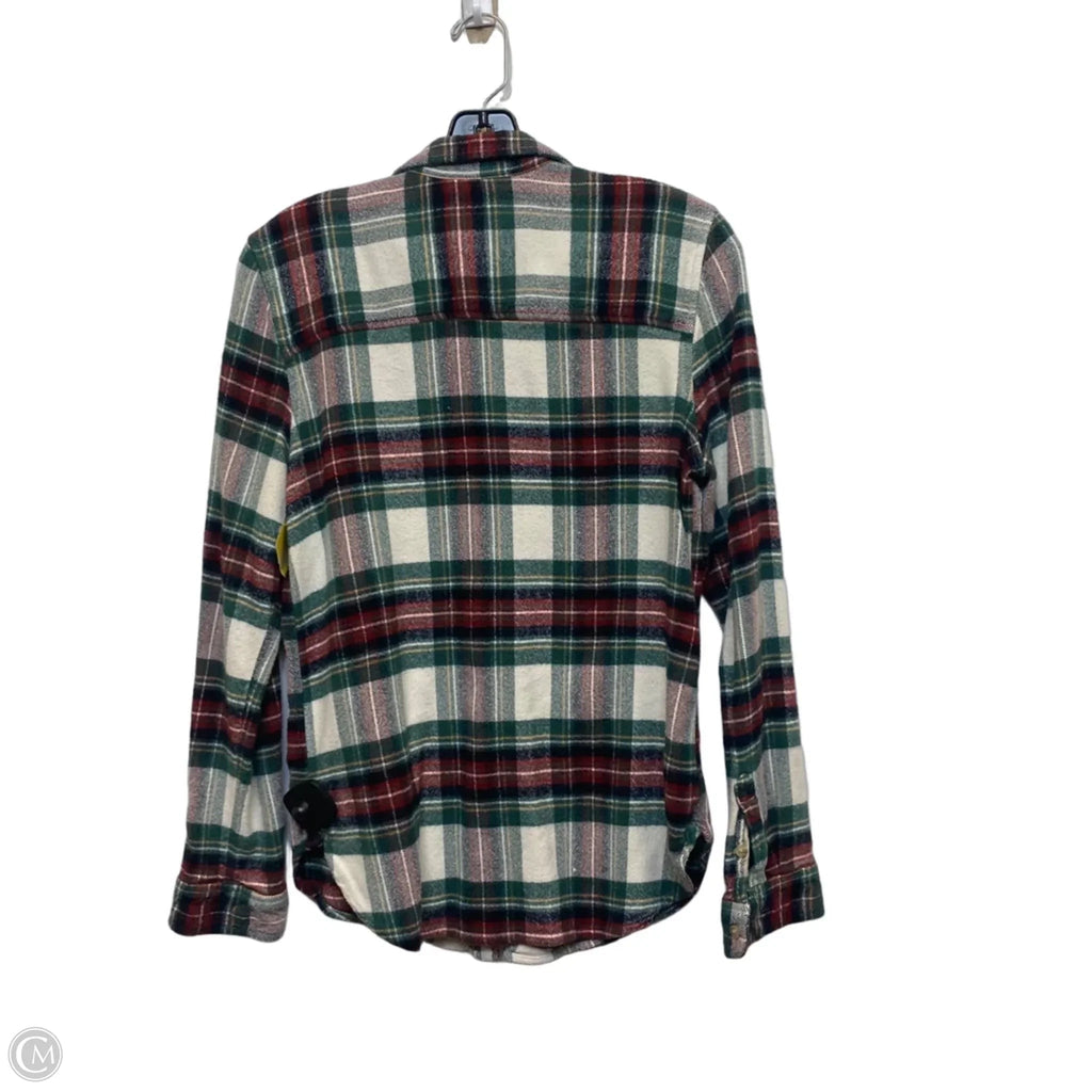 Top Long Sleeve By American Eagle In Plaid Pattern, Size: L