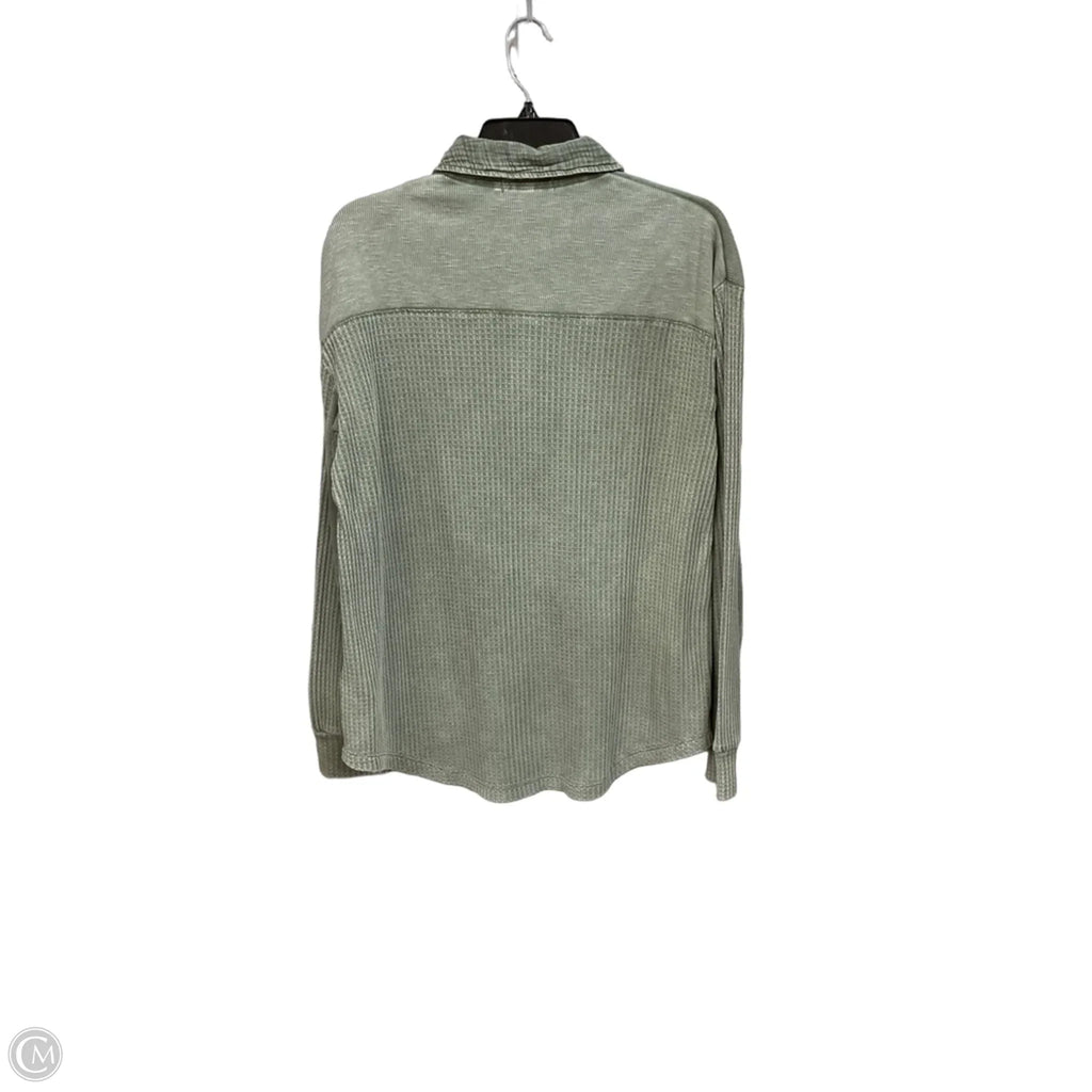 Top Long Sleeve By Briggs In Green, Size: M