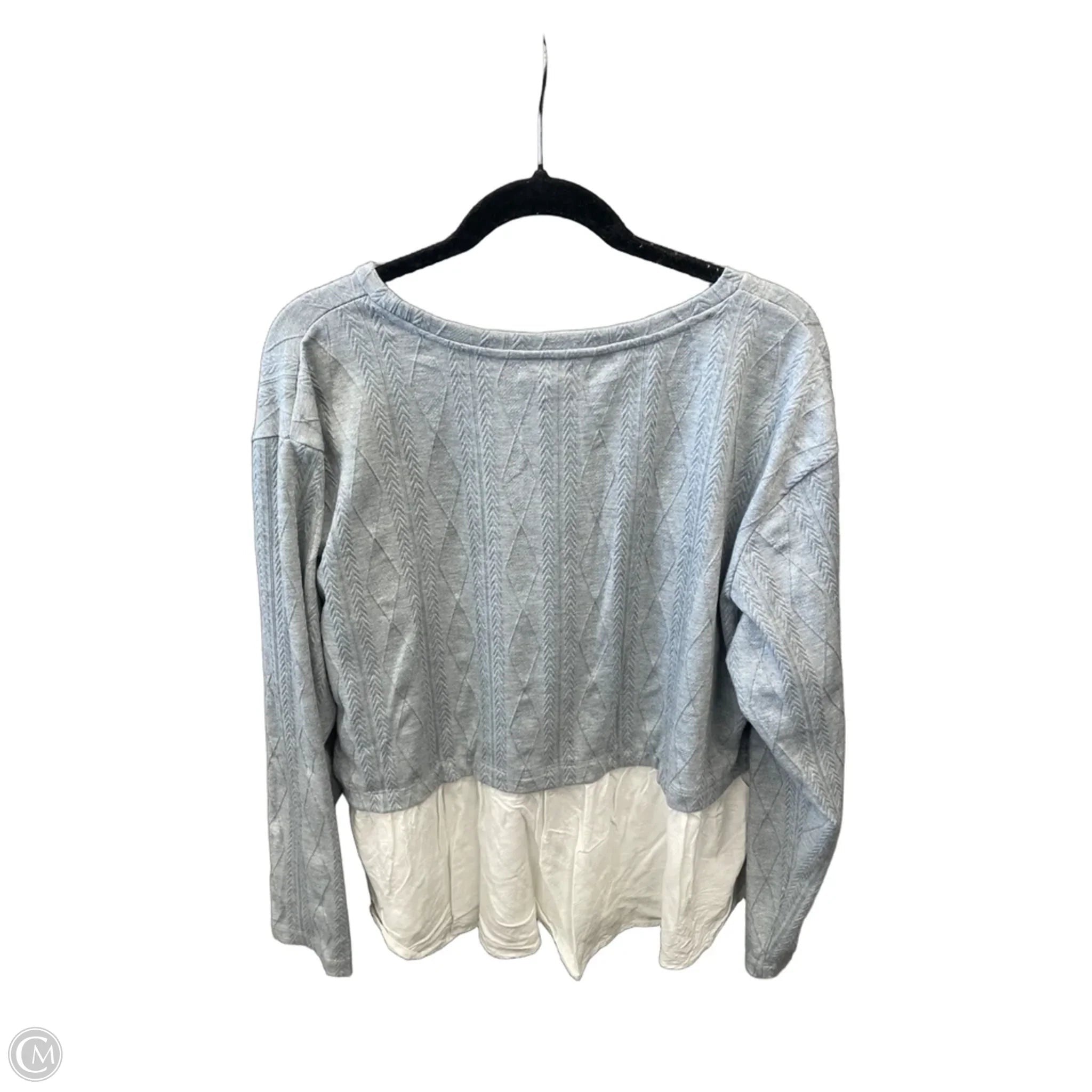 Top Long Sleeve By Maurices In Grey & White, Size: Xxl