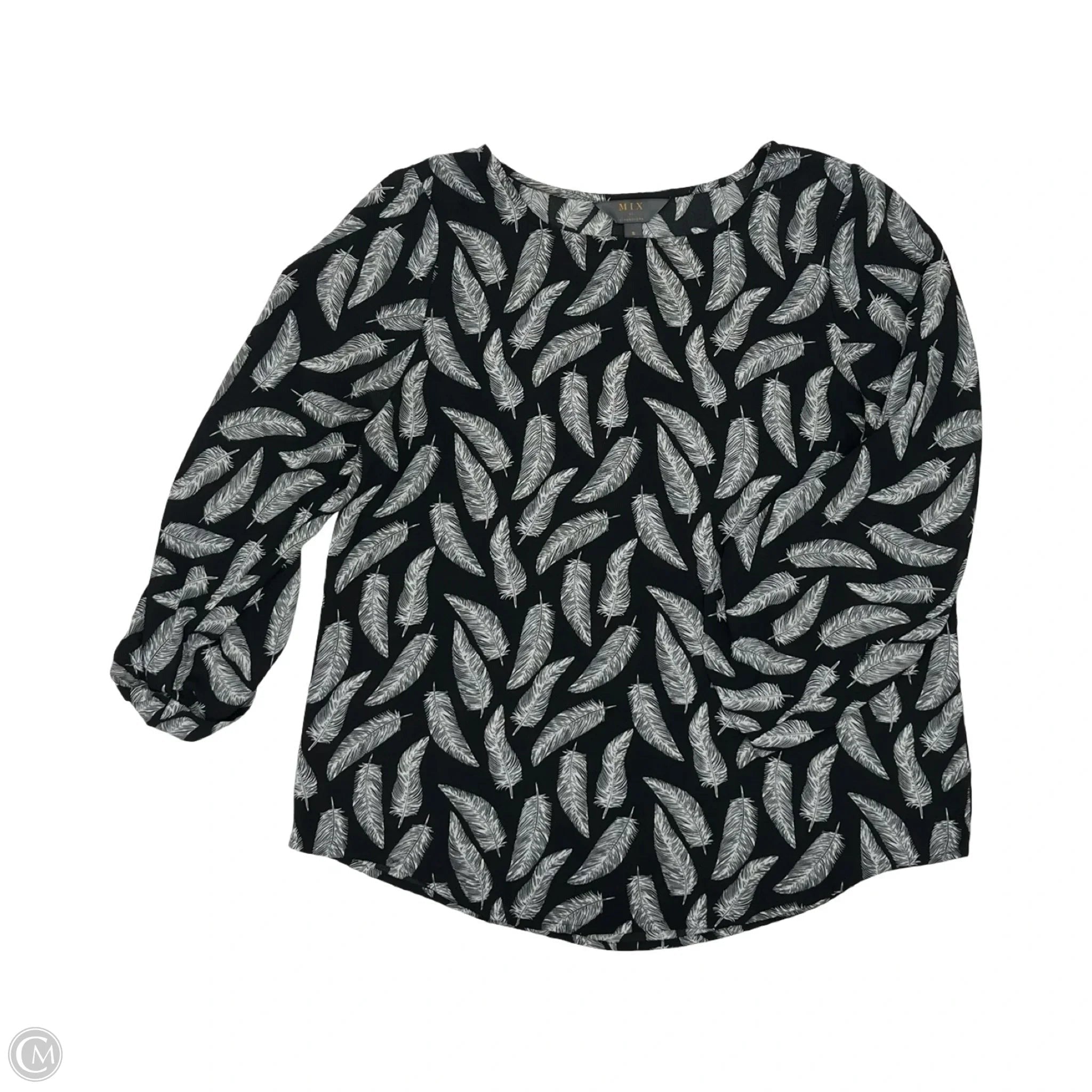 Blouse 3/4 Sleeve By 41 Hawthorn In Black & White, Size: S