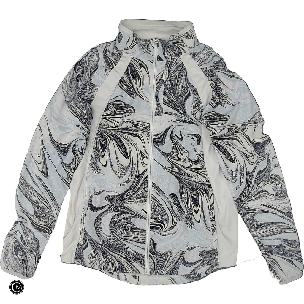 Athletic Jacket By Athleta In Blue & Grey, Size: L