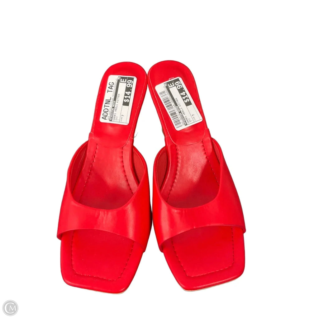 Shoes Heels Kitten By Fashion Nova In Red, Size: 7