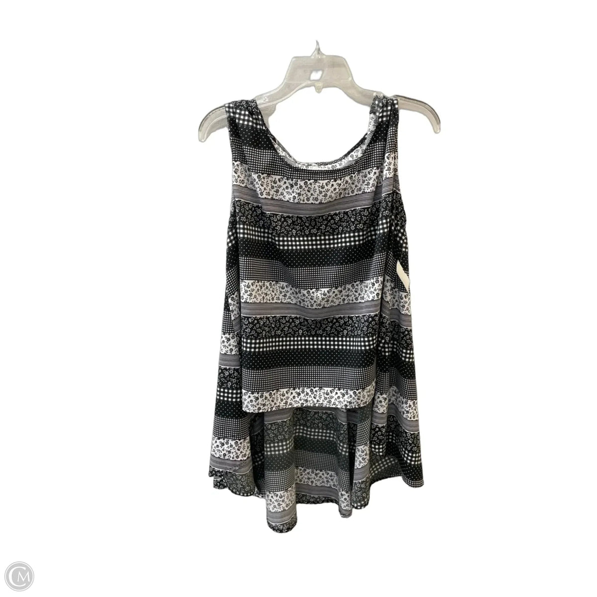 Top Sleeveless By Oat + Fawn In Black & White, Size: L