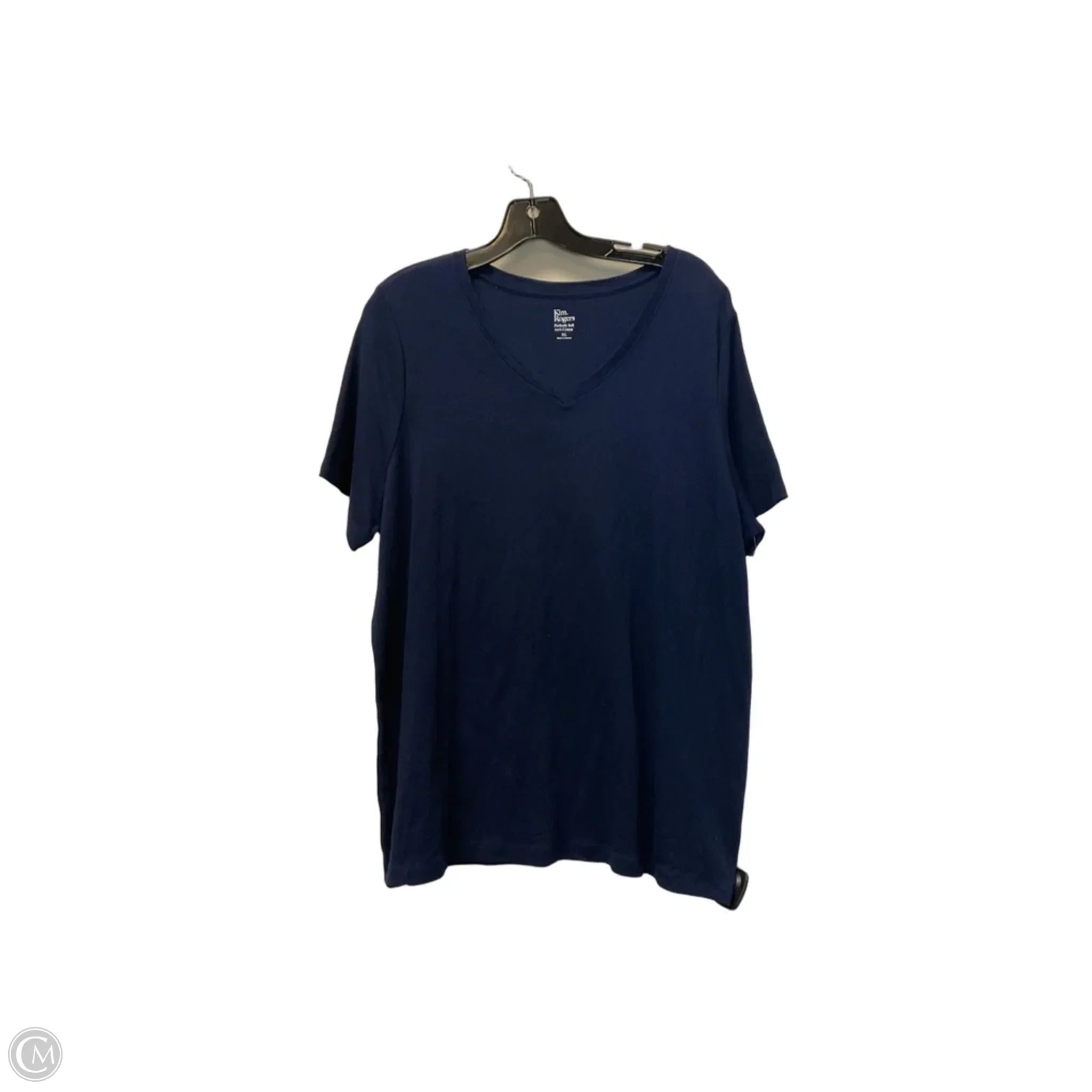 Top Short Sleeve Basic By Kim Rogers In Navy, Size: Xl