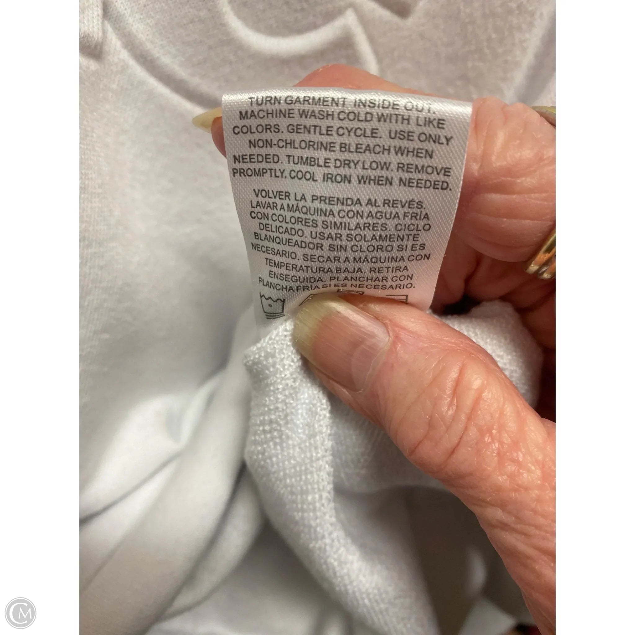 Sweatshirt Crewneck By Clothes Mentor In White, Size: L