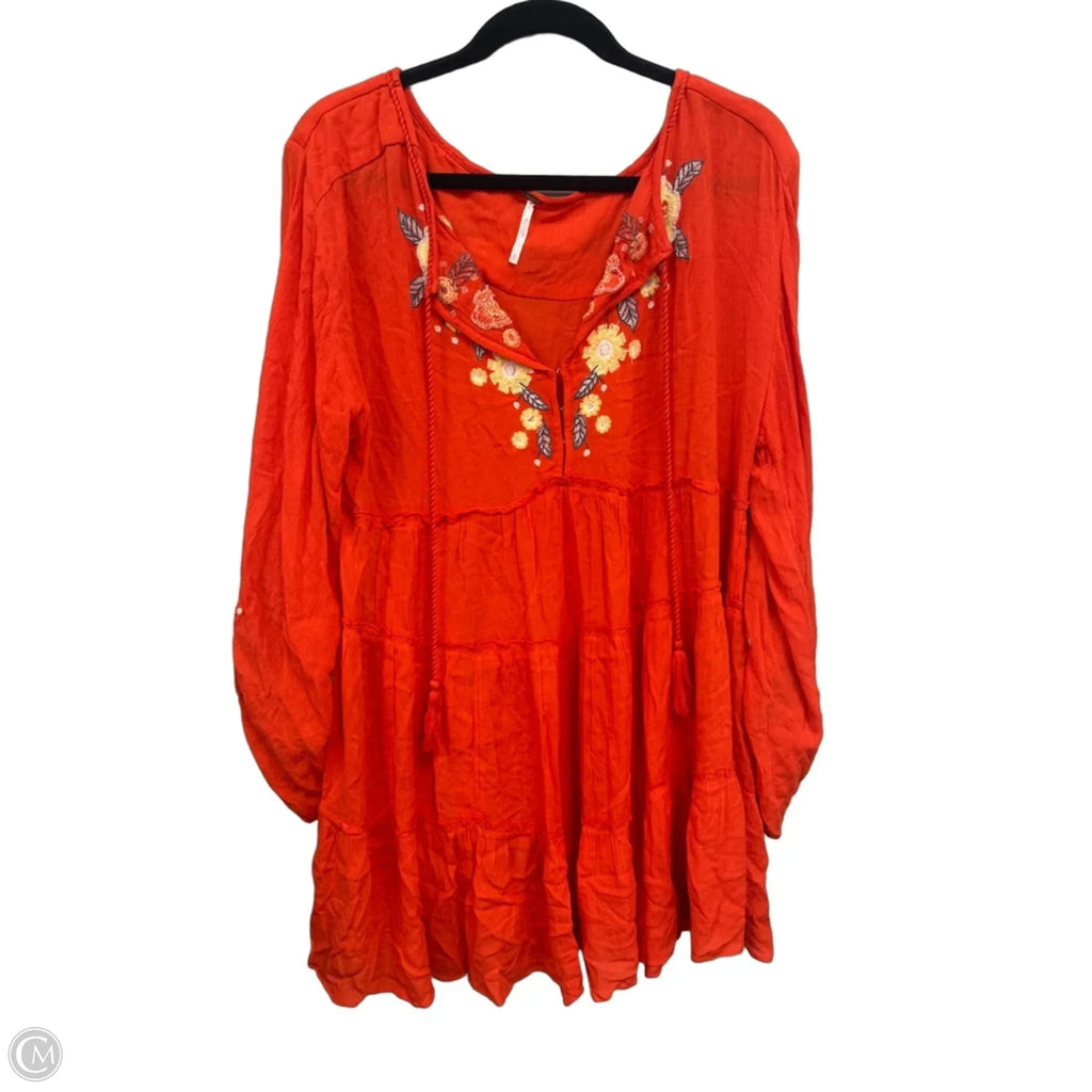 Dress Casual Short By Free People In Orange & Yellow, Size: S