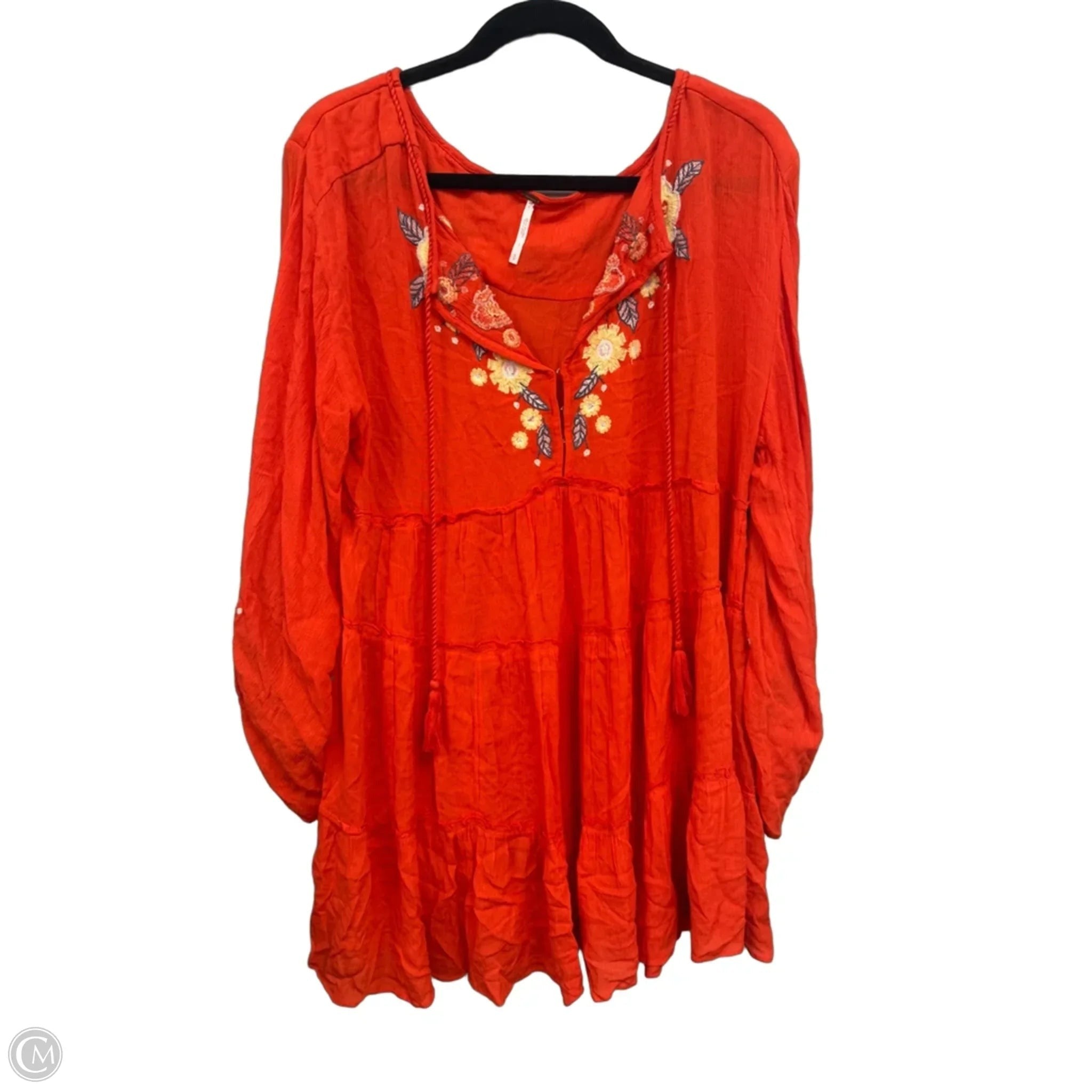 Dress Casual Short By Free People In Orange & Yellow, Size: S