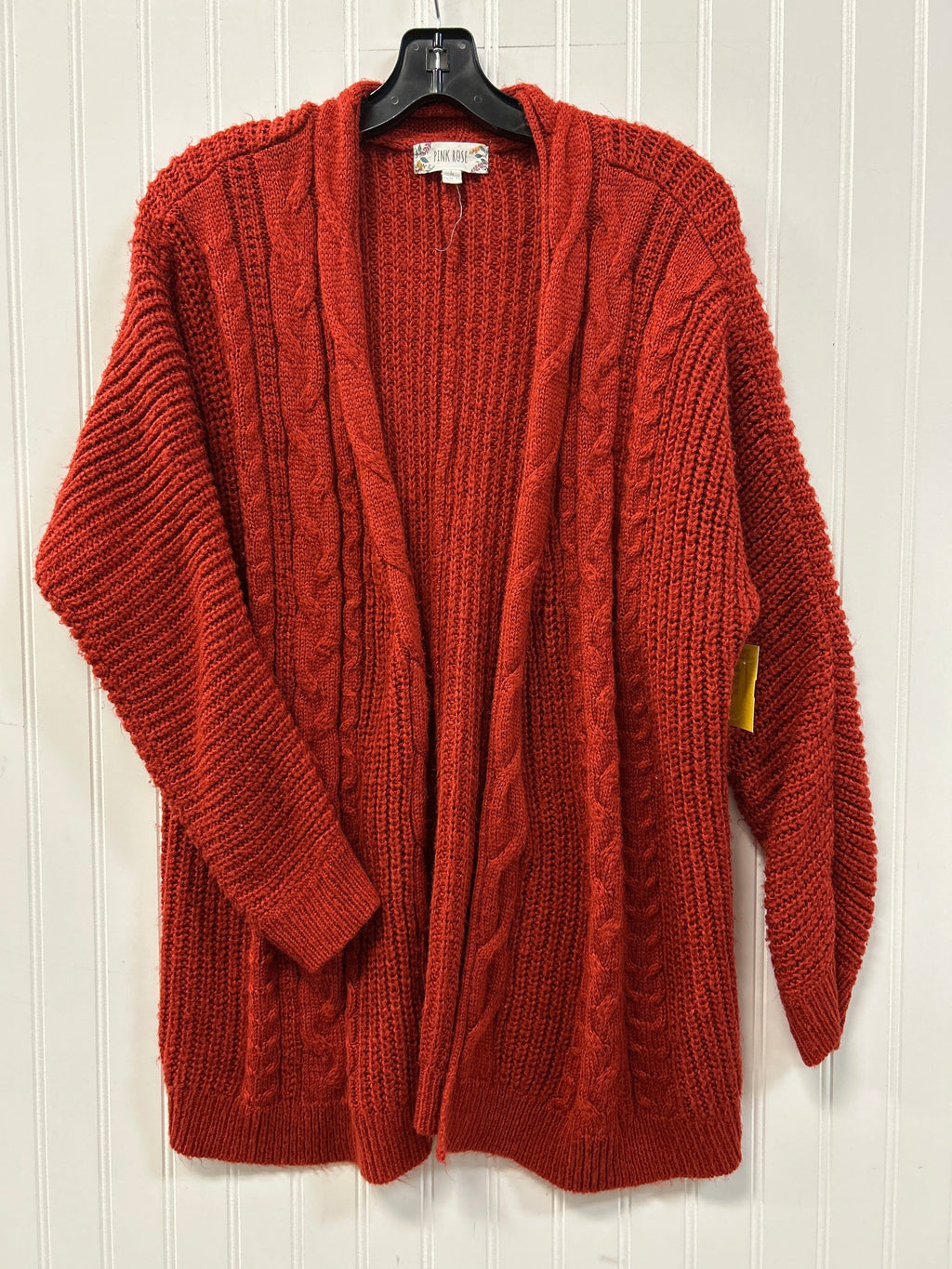 Sweater Cardigan By Pink Rose In Orange, Size:L