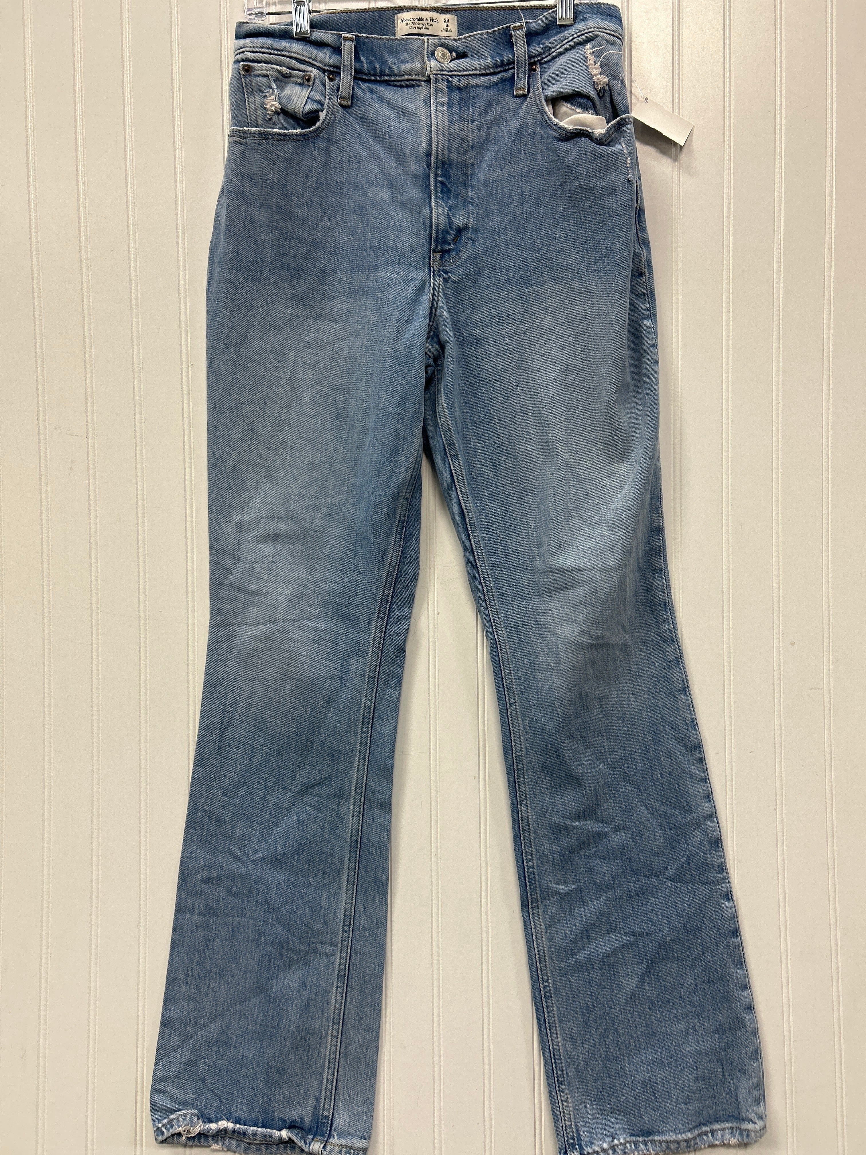 Jeans Flared By Abercrombie And Fitch In Blue Denim, Size:8L