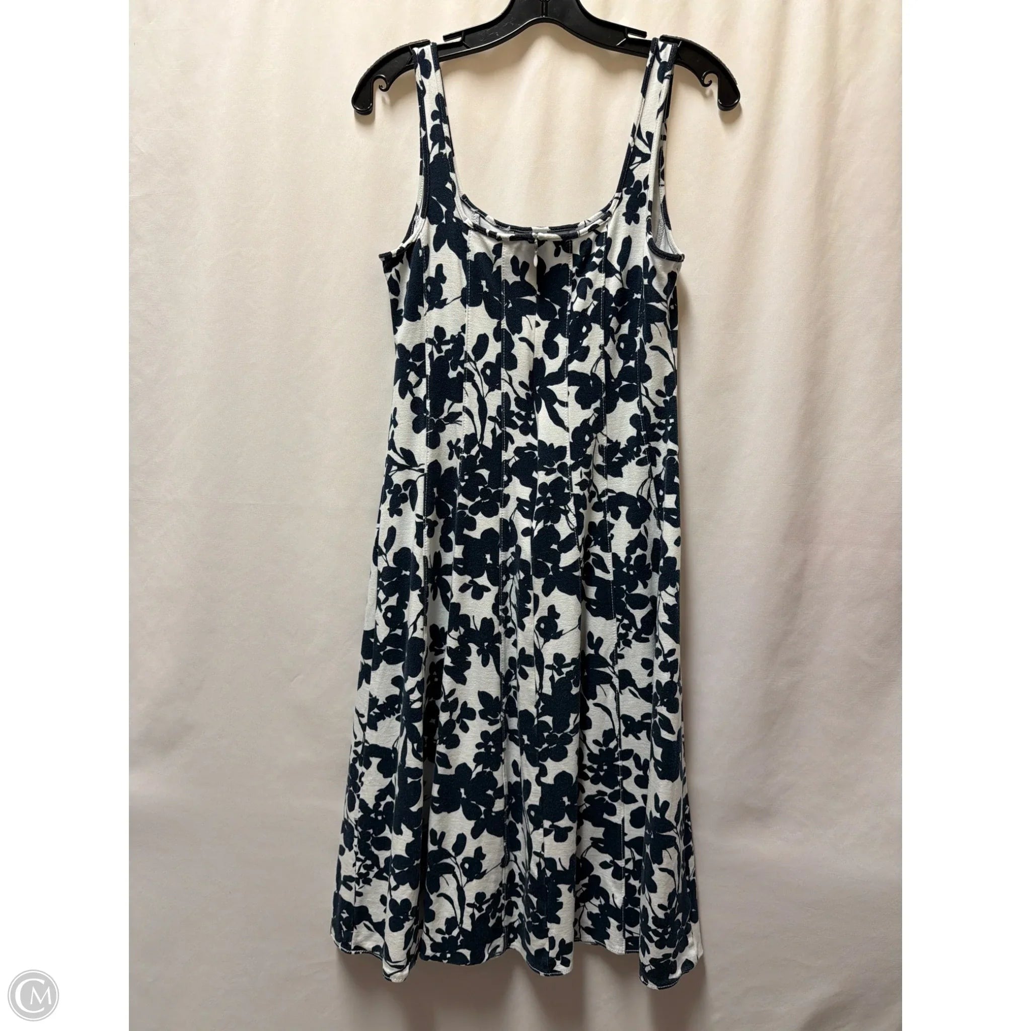Dress Casual Midi By Loft In Blue & White, Size: Sp