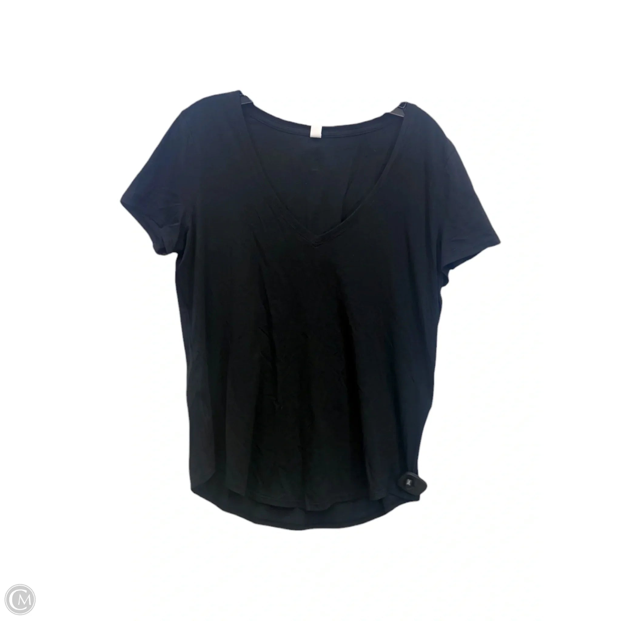 Athletic Top Short Sleeve By Lululemon In Black, Size: 8