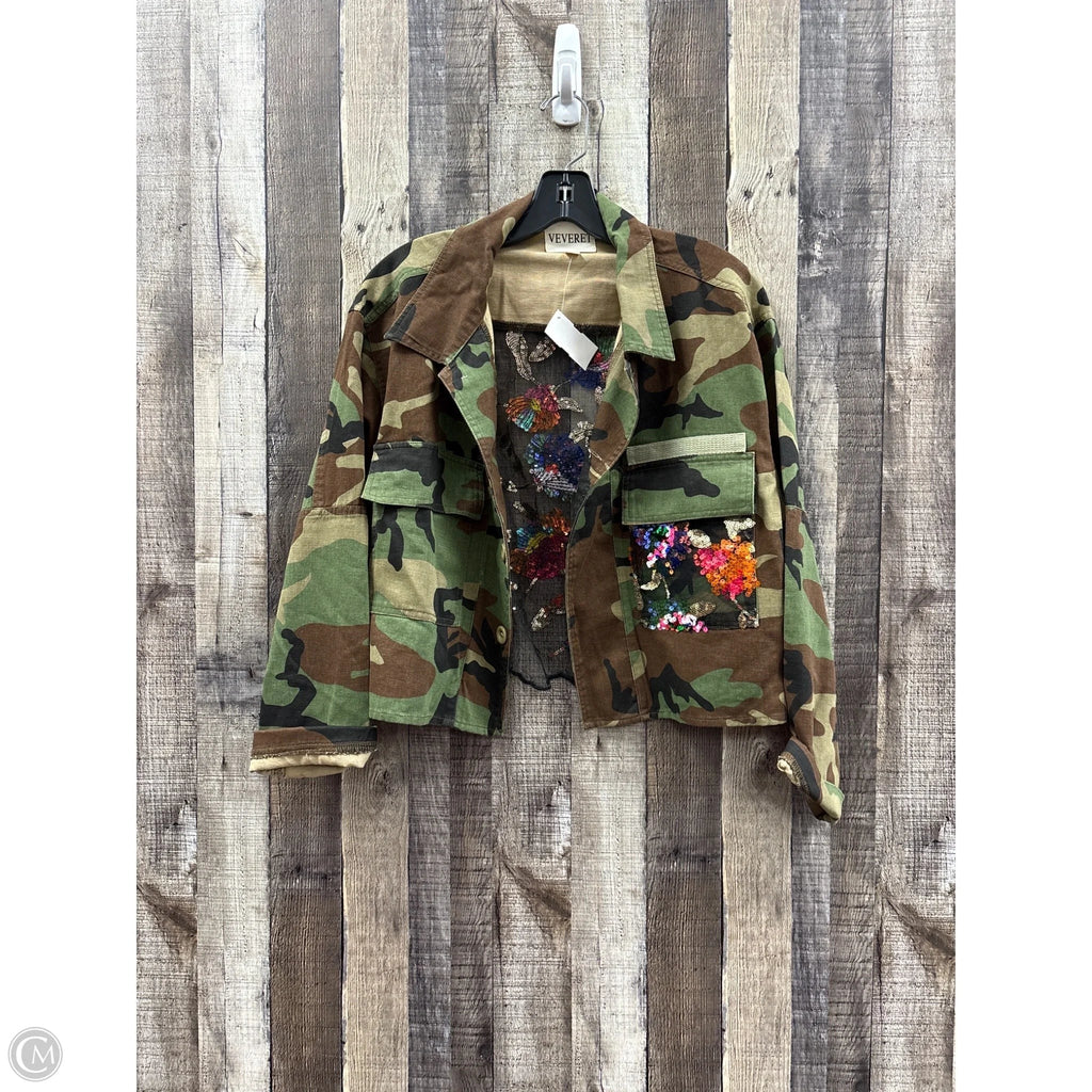 Jacket Denim By Veveret In Camouflage Print, Size: L