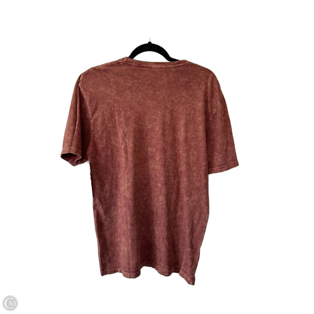 Top Short Sleeve Basic By Clothes Mentor In Red & Tan, Size: M