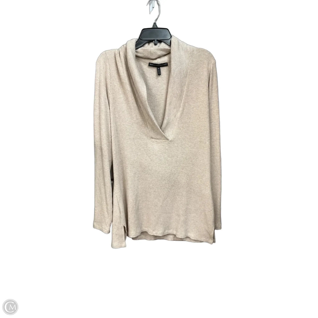 Top Long Sleeve By White House Black Market In Tan, Size: Xl