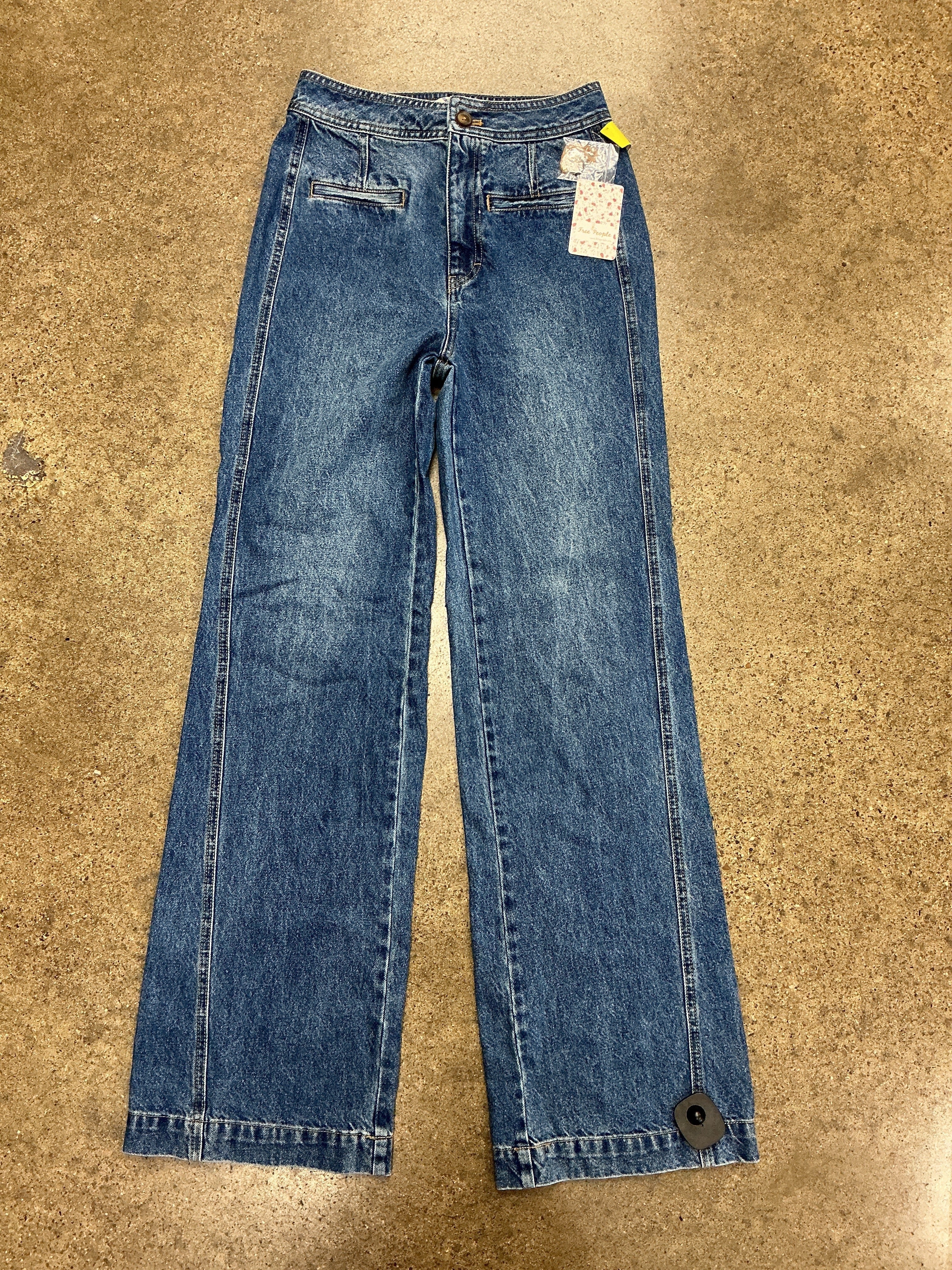 Jeans Wide Leg By We The Free In Blue Denim, Size:Xs