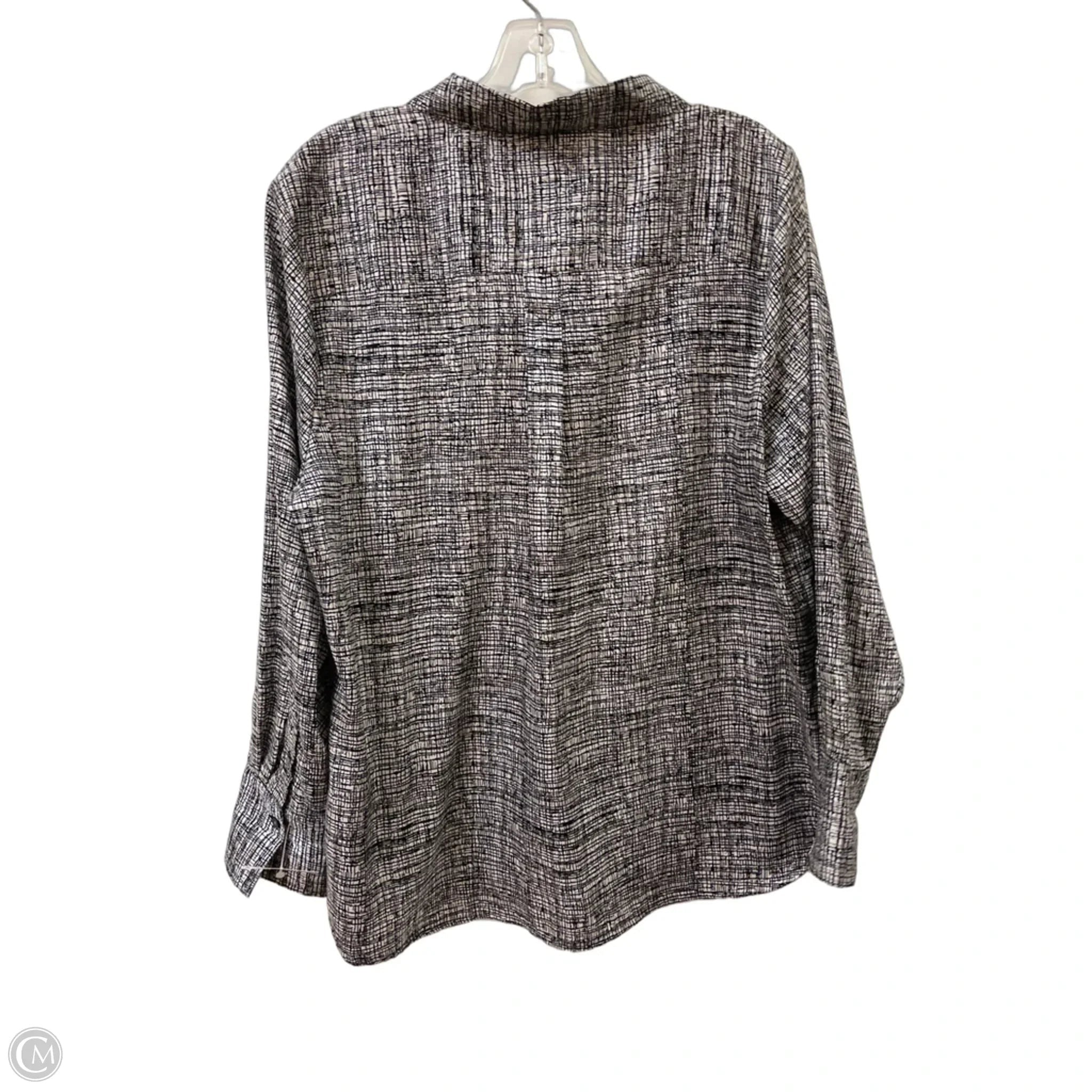 Blouse Long Sleeve By Banana Republic In Black & White, Size: Xl