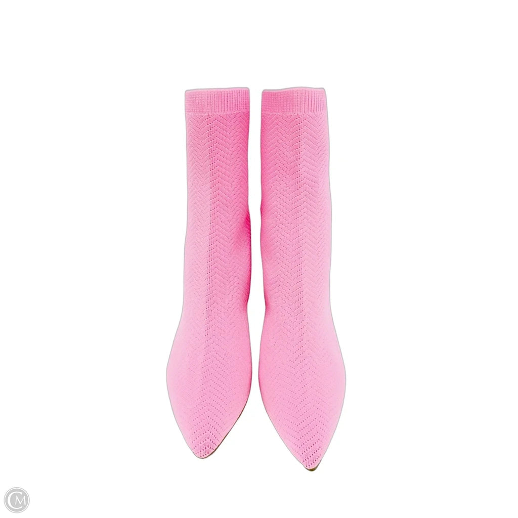 Boots Ankle Heels By Shein In Pink, Size: 8.5