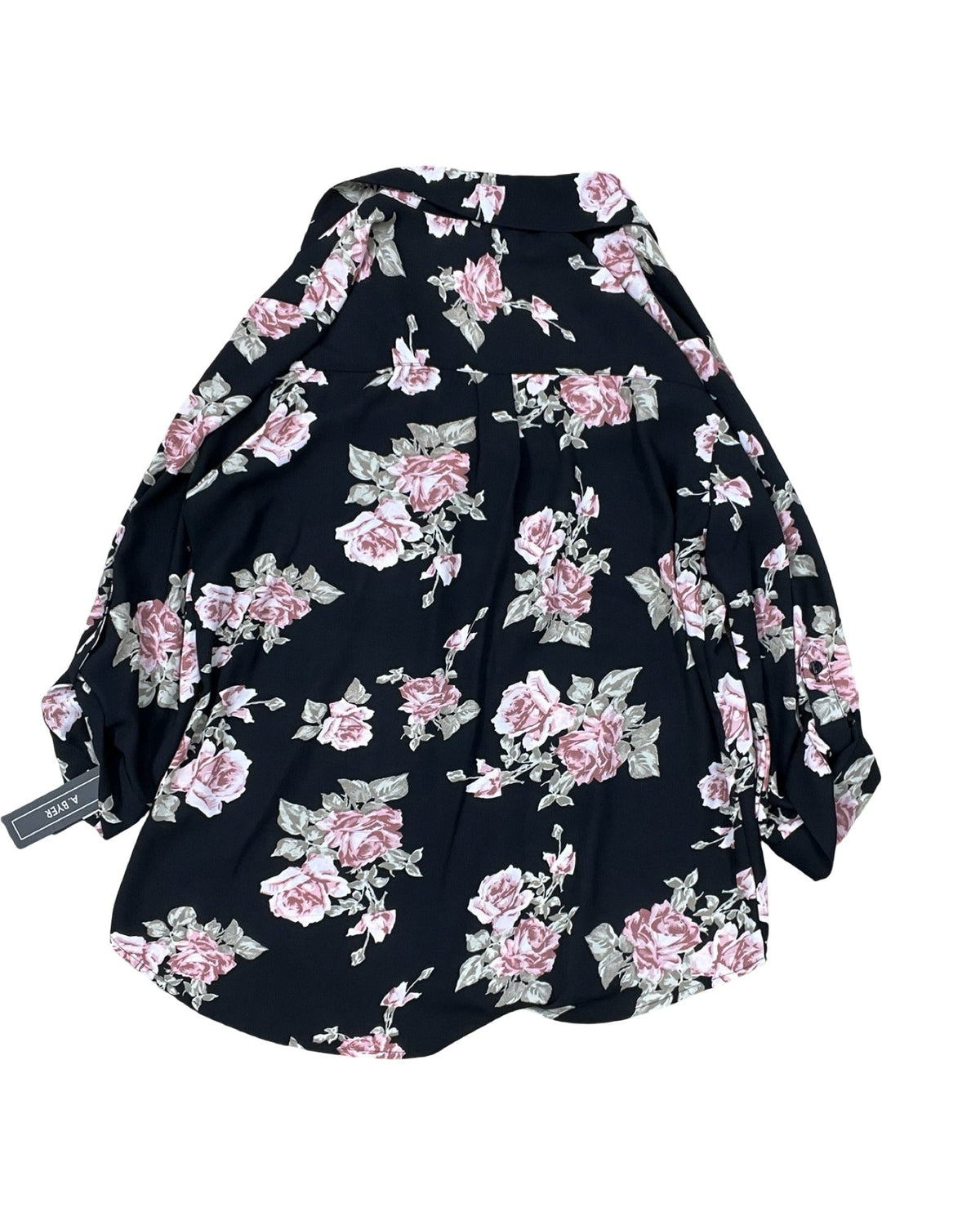 Blouse Ls By A Byer In Black & Pink, Size:L