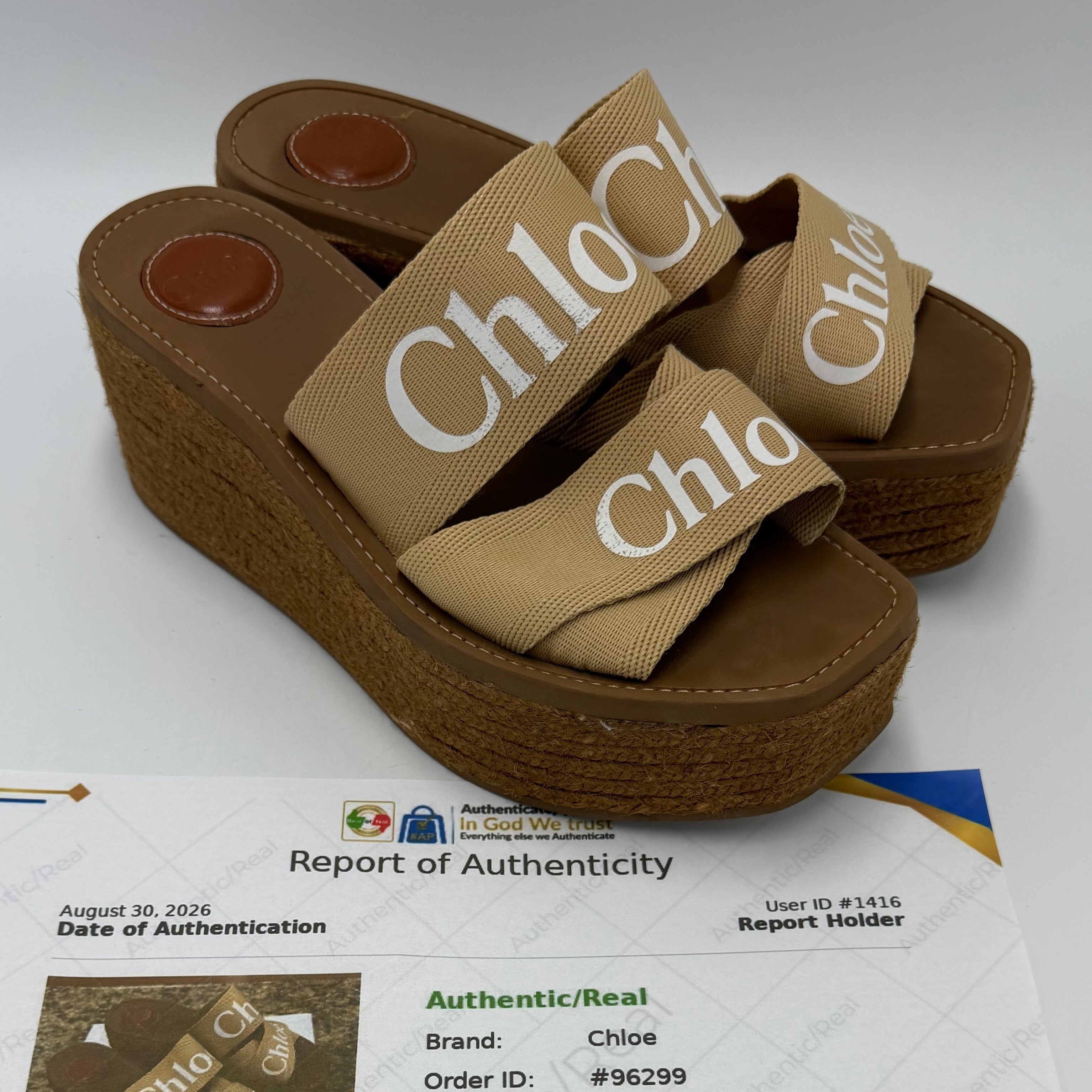 Chloe Woody Wedge Platform Luxury Shoes, Size: 9 (39)