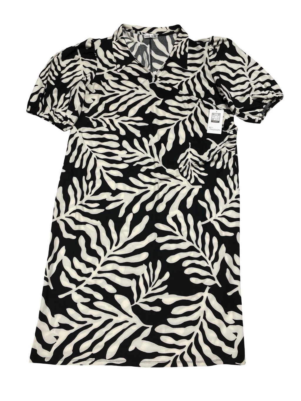 Dress Casual Midi By 89Th And Madison In Black & White, Size:Xl