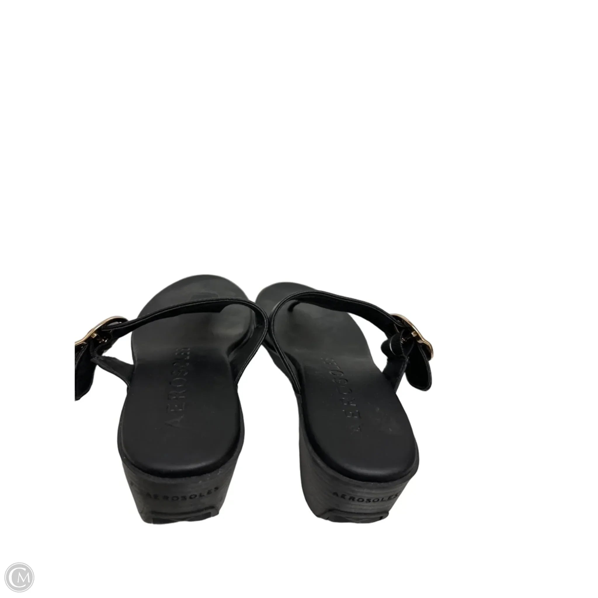 Sandals Heels Wedge By Aerosoles In Black, Size: 10