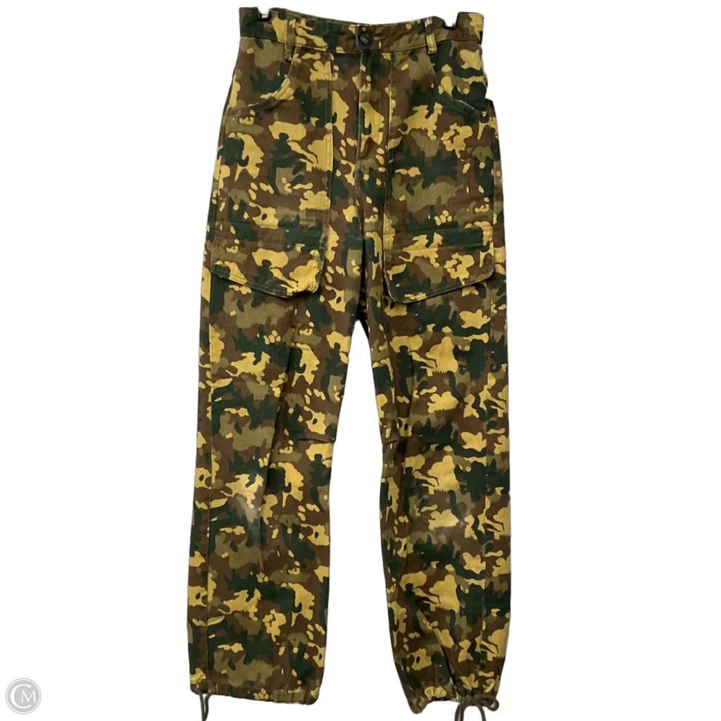 Pants Cargo & Utility By Zara In Camouflage Print, Size: Xs