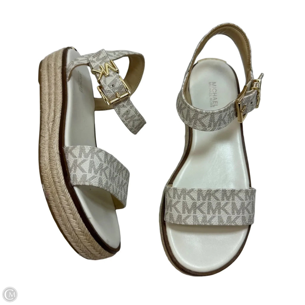 Sandals Flats By Michael By Michael Kors In Ivory, Size: 7