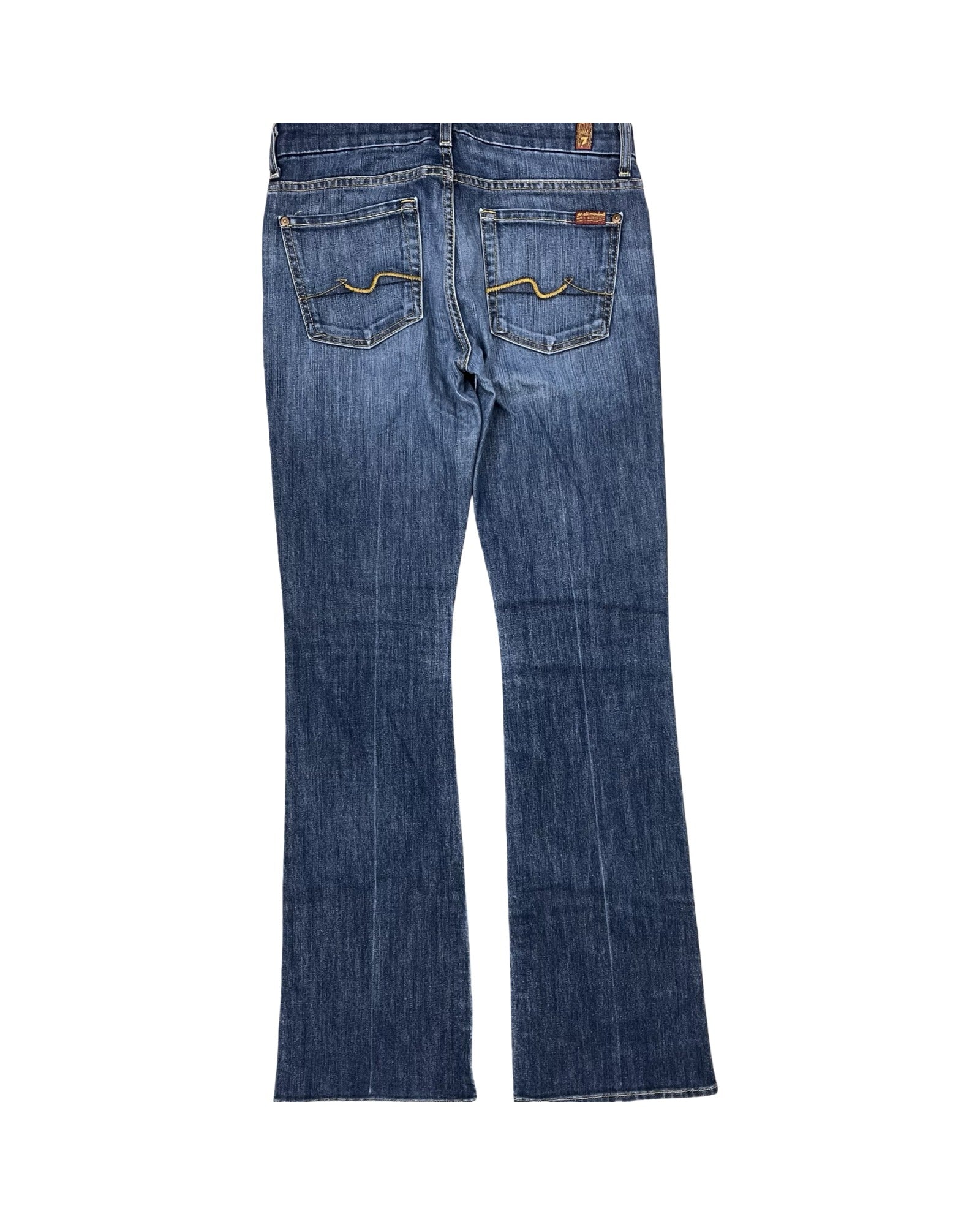 Jeans Boot Cut By 7 For All Mankind In Blue Denim, Size:4