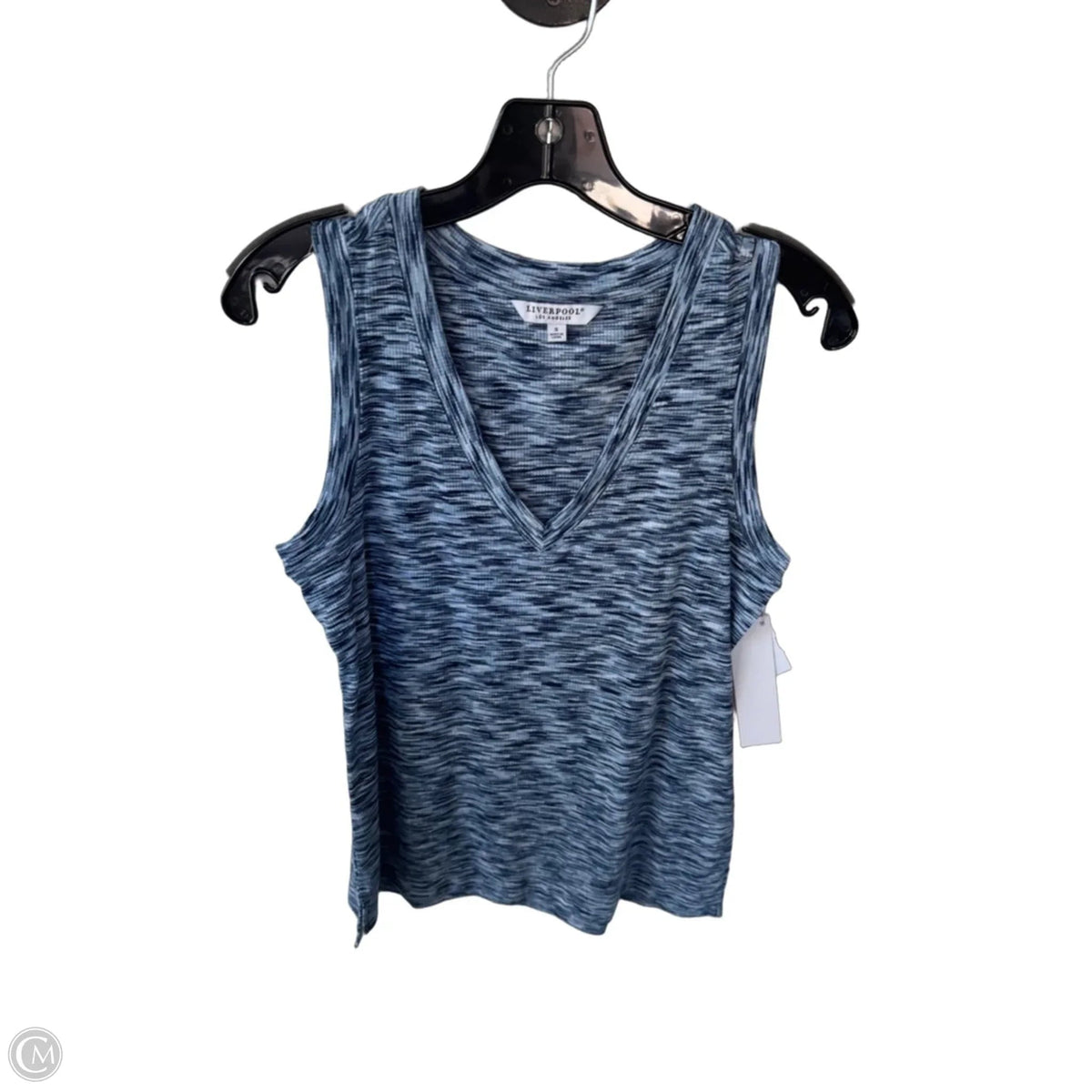 Top Sleeveless Basic By Liverpool In Blue & White, Size: S