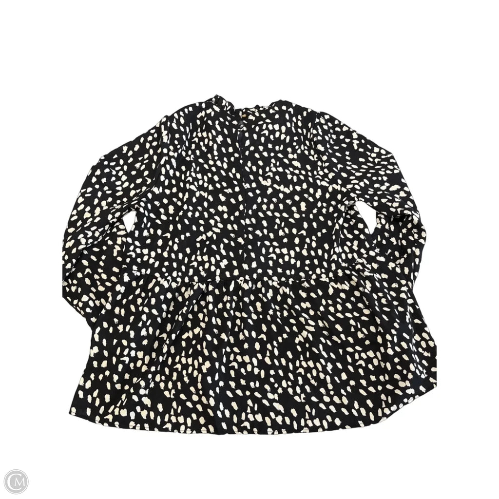 Top Long Sleeve By White Birch In Polkadot Pattern, Size: Xl