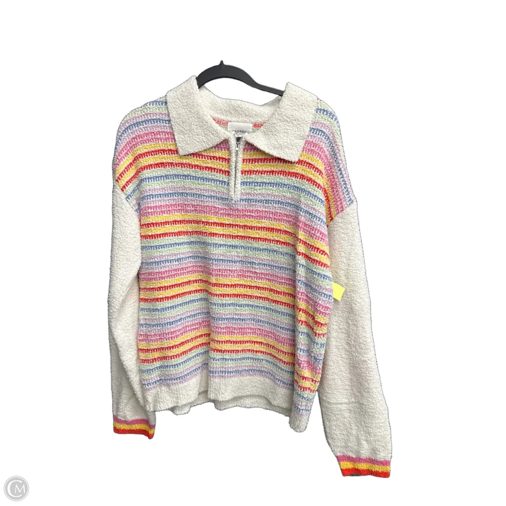 Sweater By Andree By Unit In Striped Pattern, Size: L